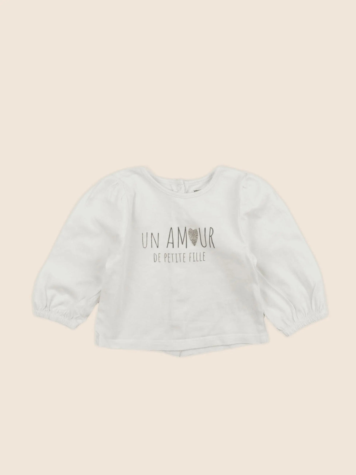 Vertbaudet - tee-shirt beige - 6 mois