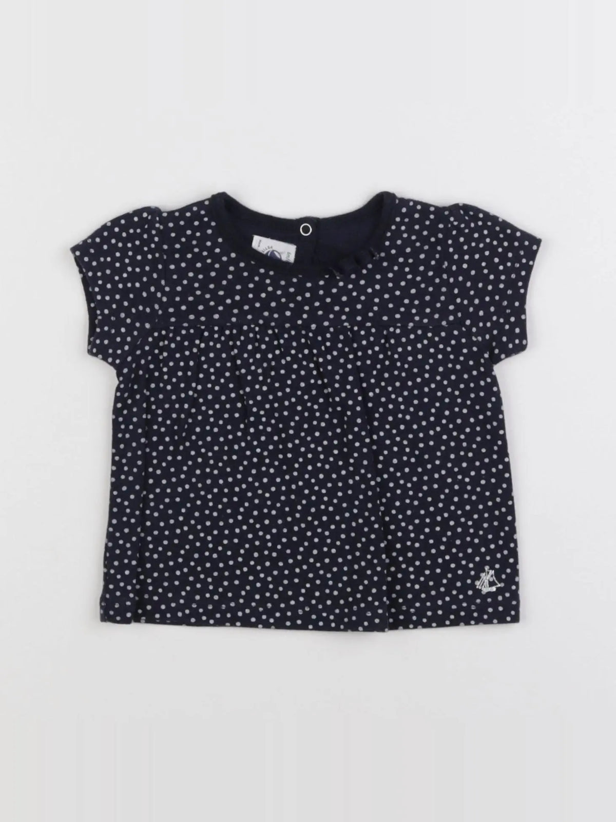 Petit Bateau - tee-shirt bleu - 6 mois