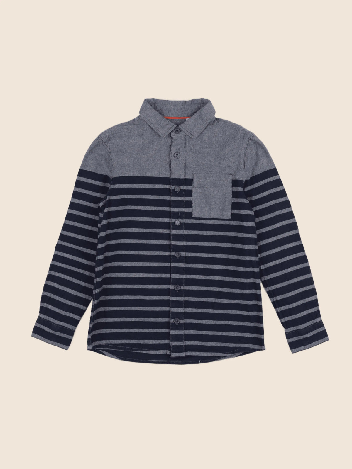 Okaidi - chemise gris, bleu - 10 ans