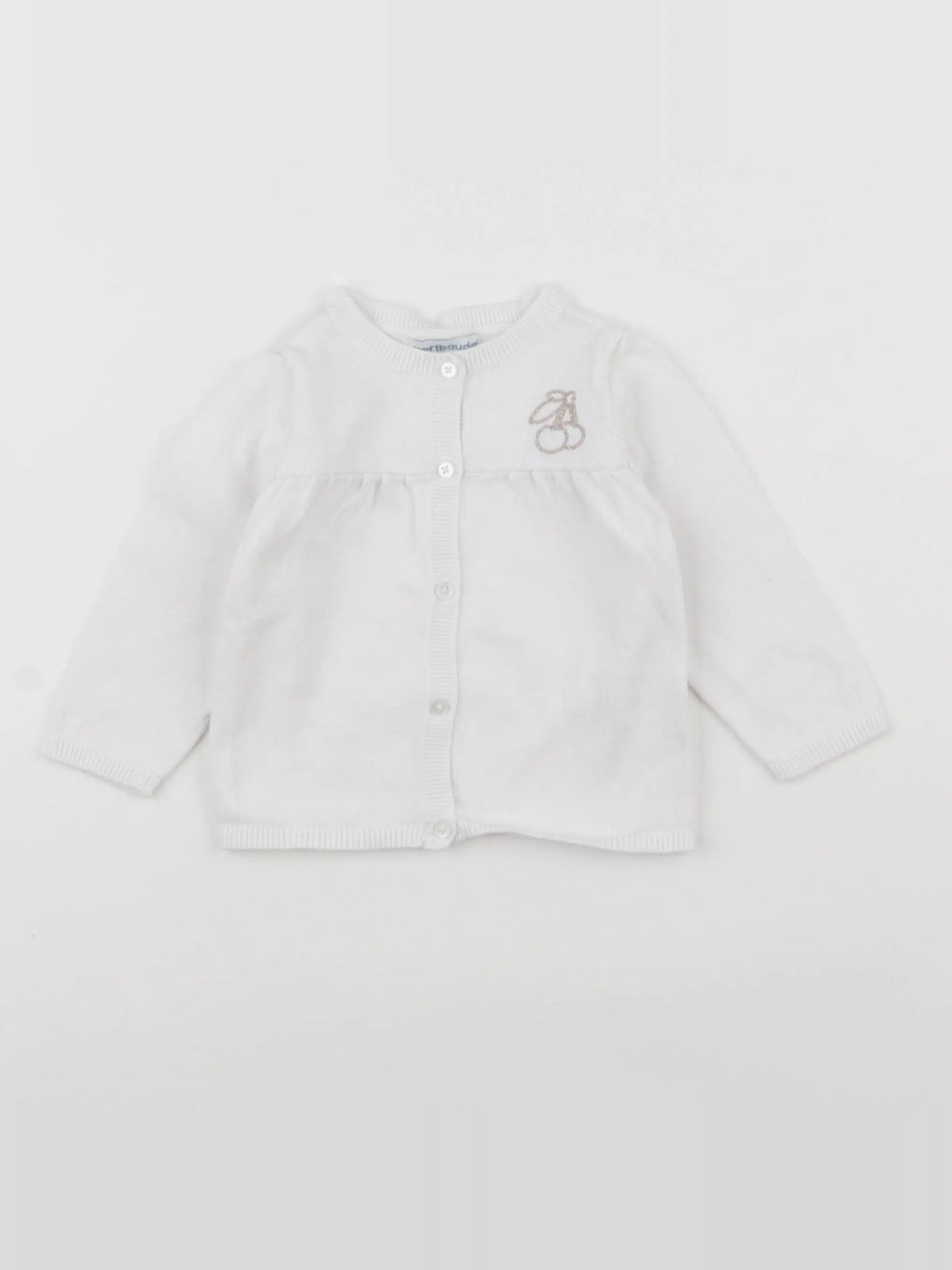 Vertbaudet - gilet blanc - 12 mois
