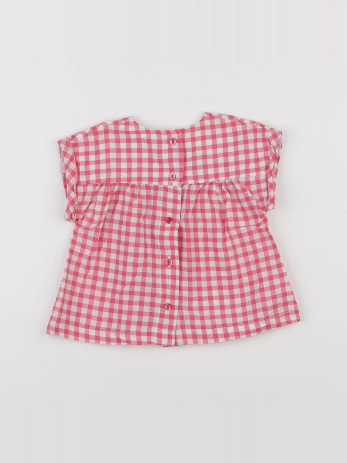Vertbaudet - blouse blanc, rose - 12 mois