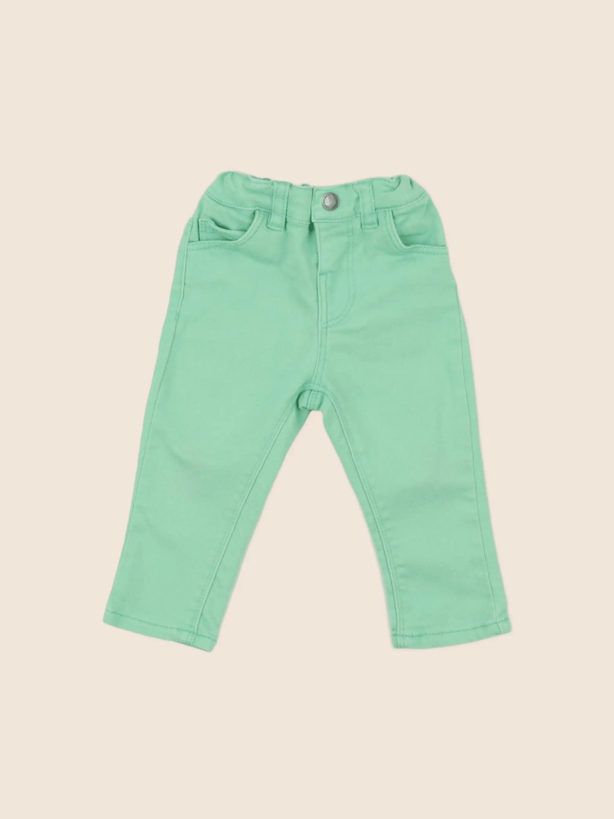 Vertbaudet - pantalon vert - 12 mois