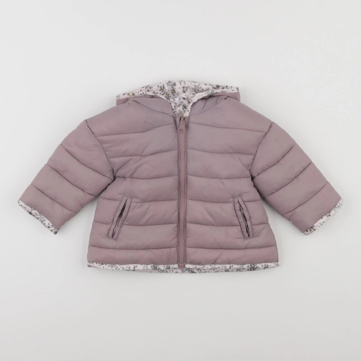 Vertbaudet - doudoune réversible violet - 9 mois