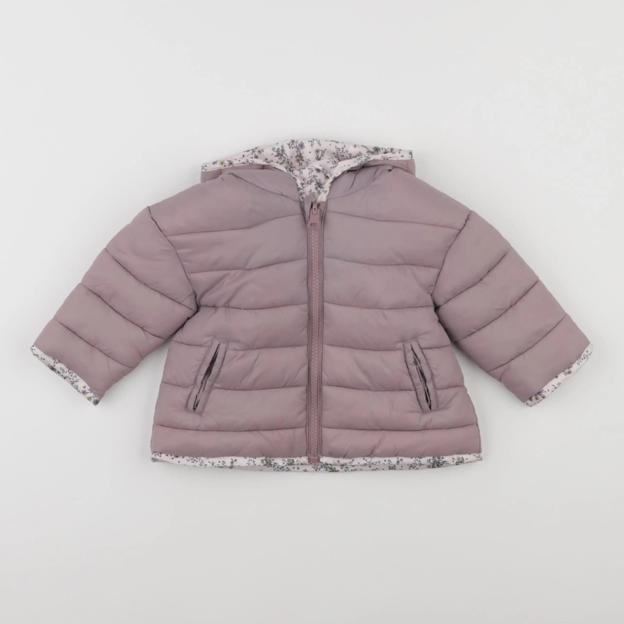 Vertbaudet - doudoune réversible violet - 9 mois