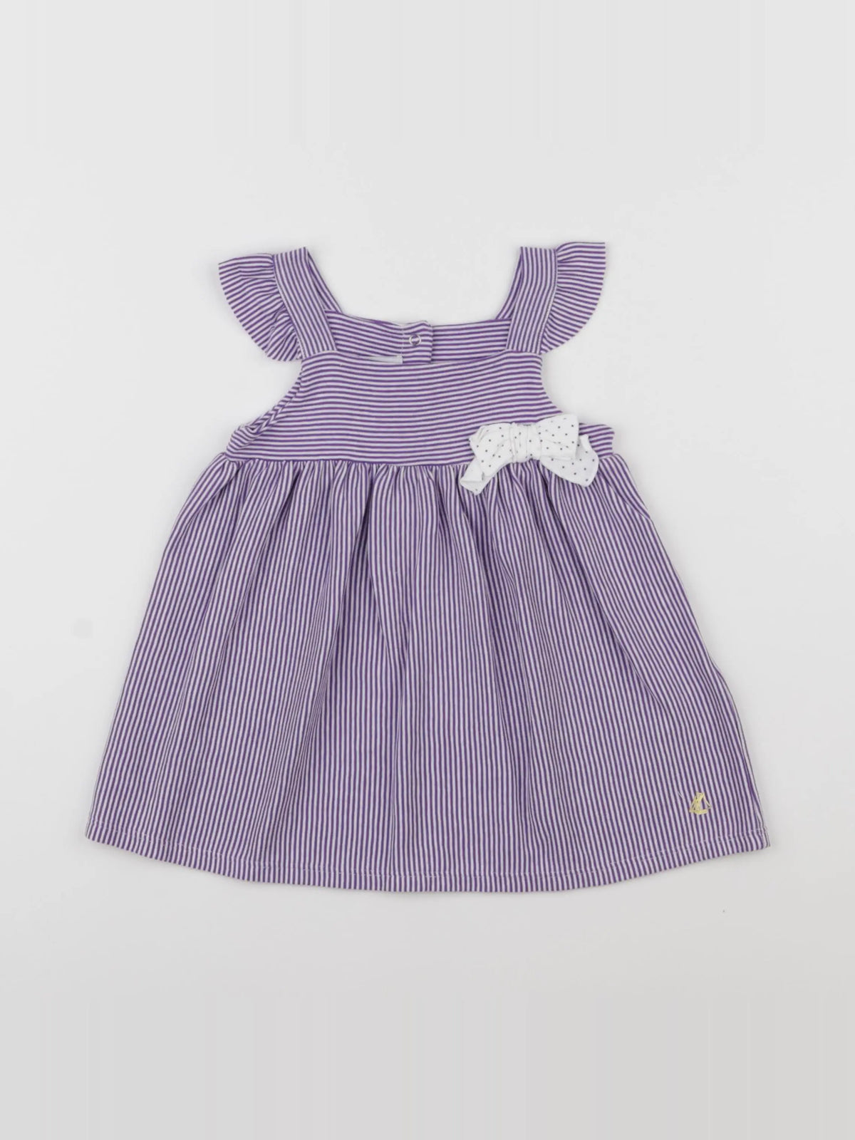 Petit Bateau - robe blanc, violet - 12 mois