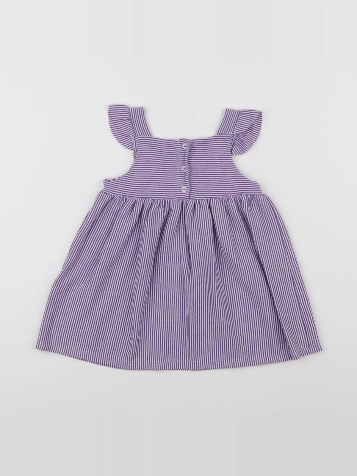 Petit Bateau - robe blanc, violet - 12 mois