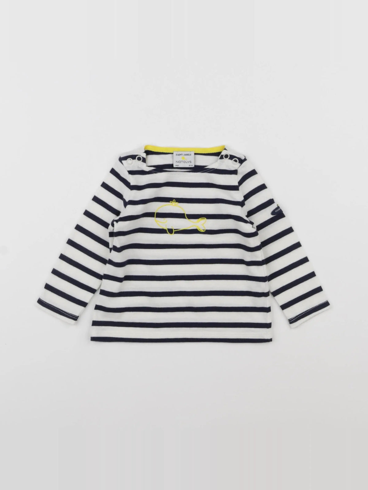 Natalys - tee-shirt blanc, bleu - 6 mois