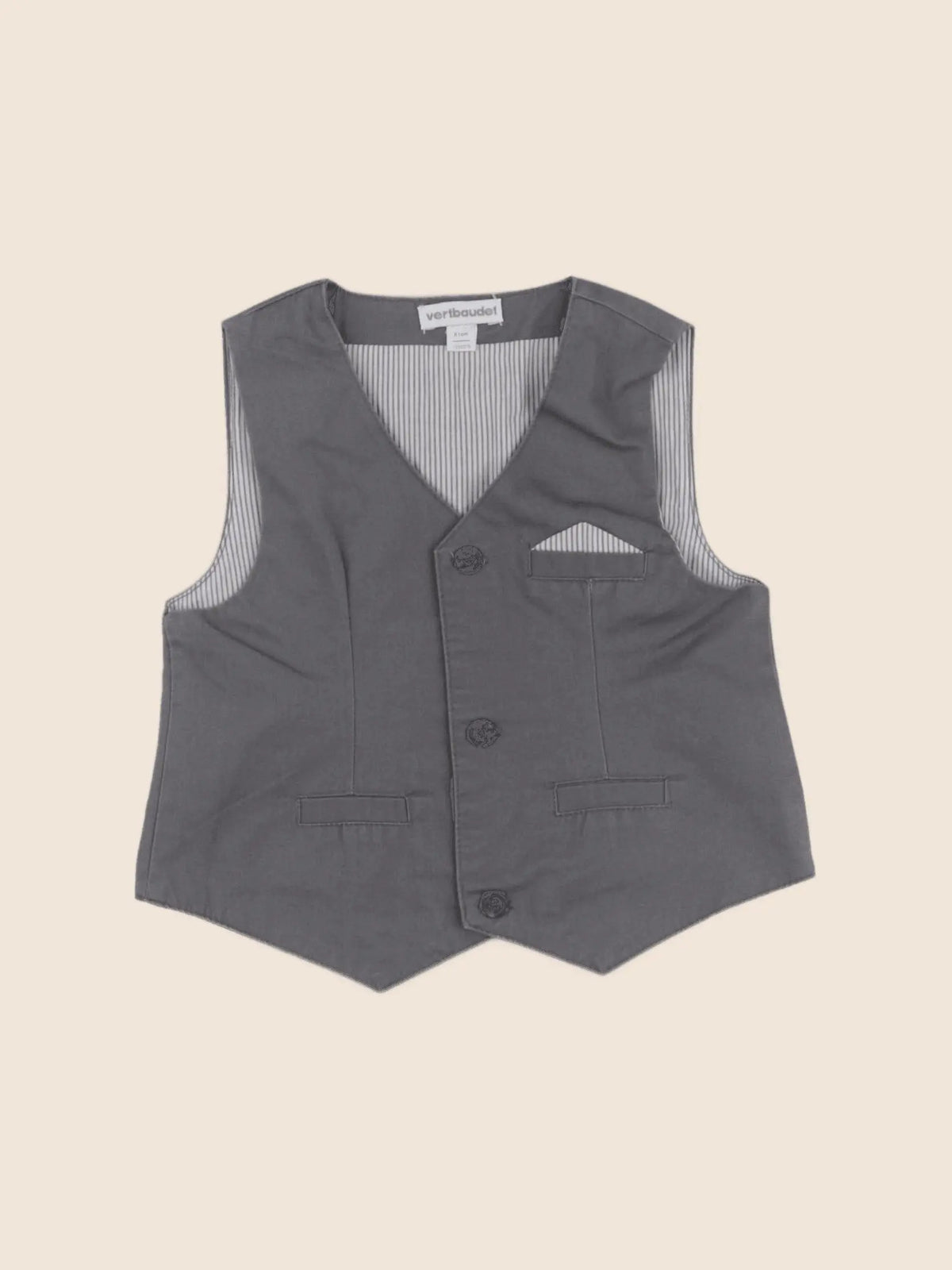 Vertbaudet - gilet gris - 18 mois