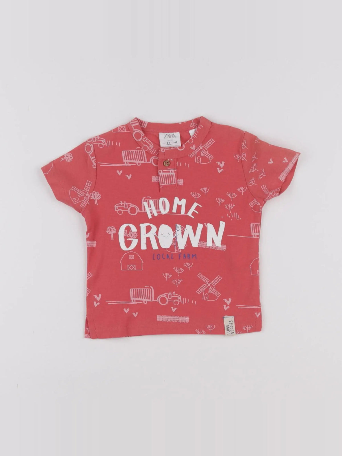 Zara - tee-shirt rouge - 3/6 mois