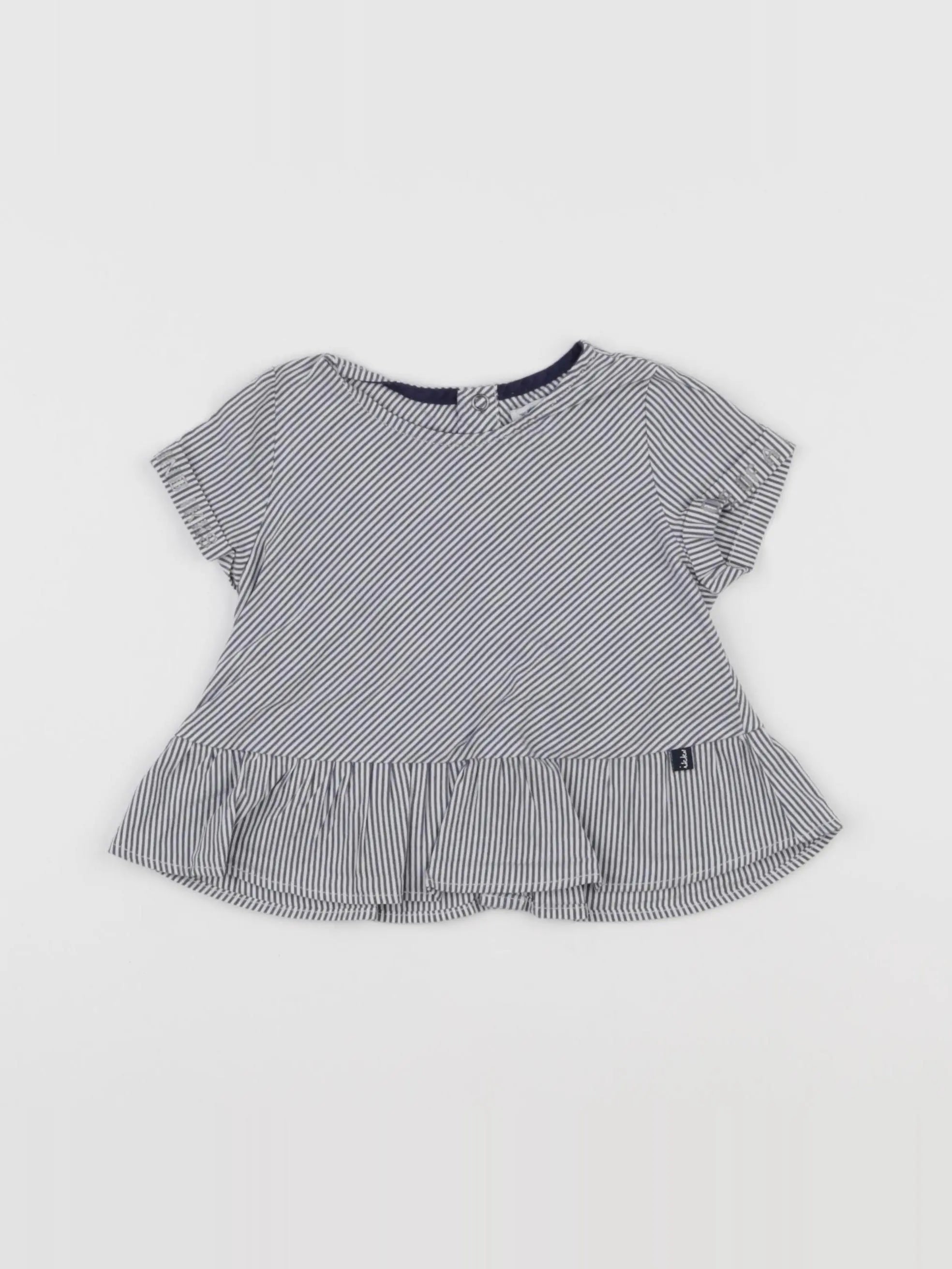 IKKS - blouse bleu, blanc - 12 mois