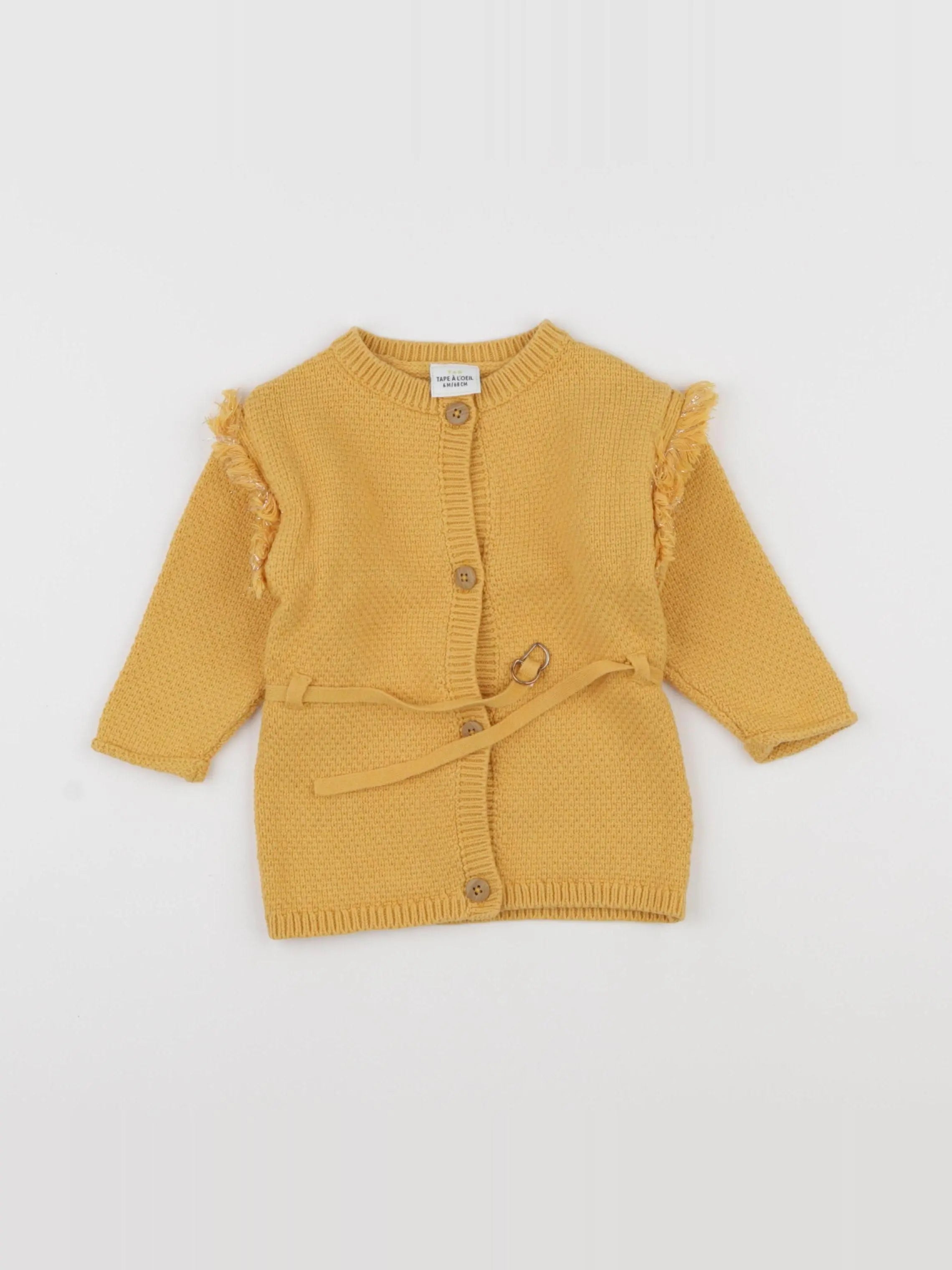Vertbaudet - gilet jaune - 6 mois
