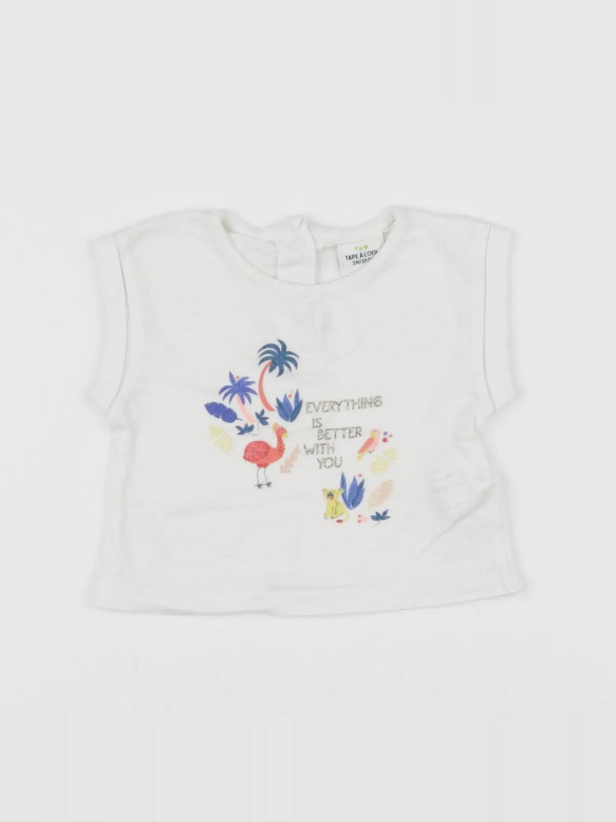 Vertbaudet - tee-shirt blanc - 3 mois