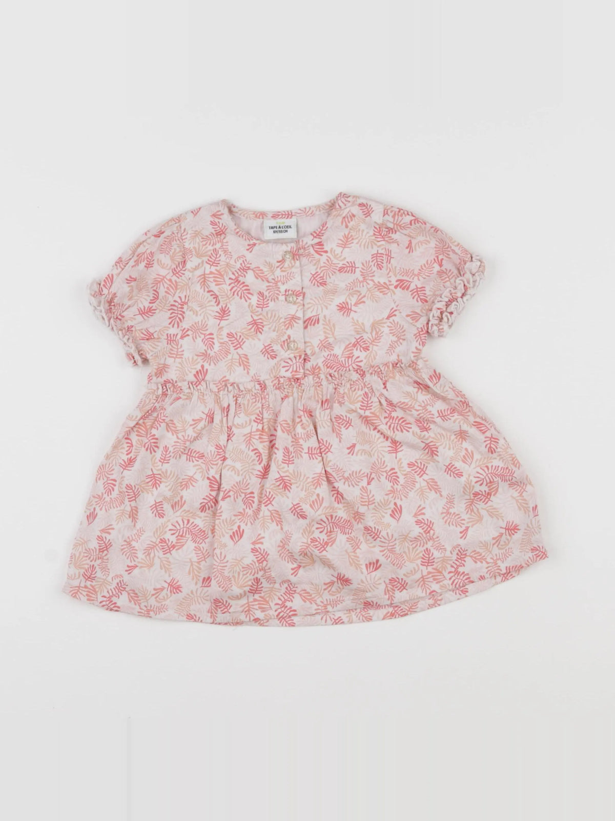 Tape à l'oeil - robe rose, blanc - 6 mois