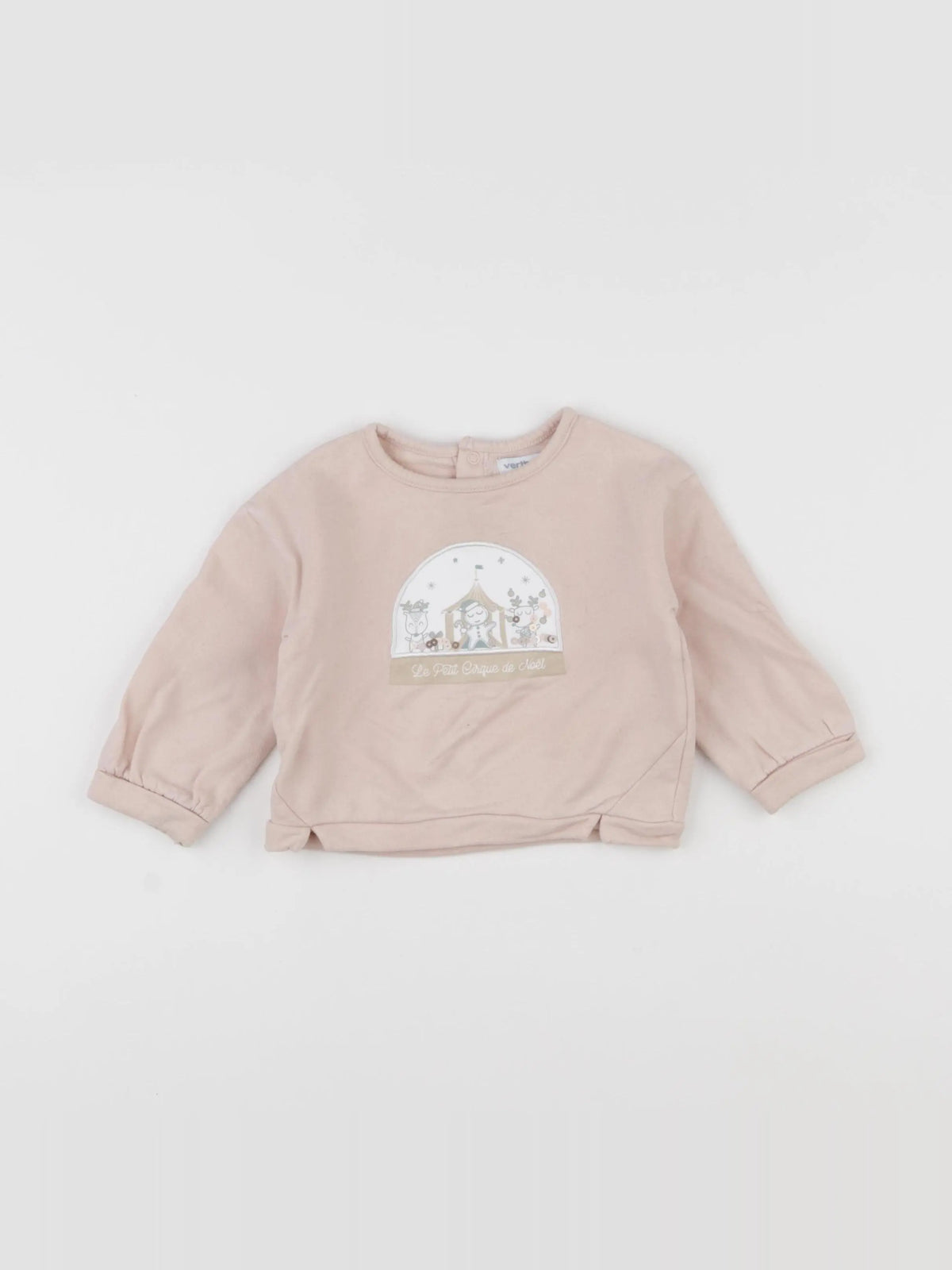 Vertbaudet - sweat rose - 9 mois