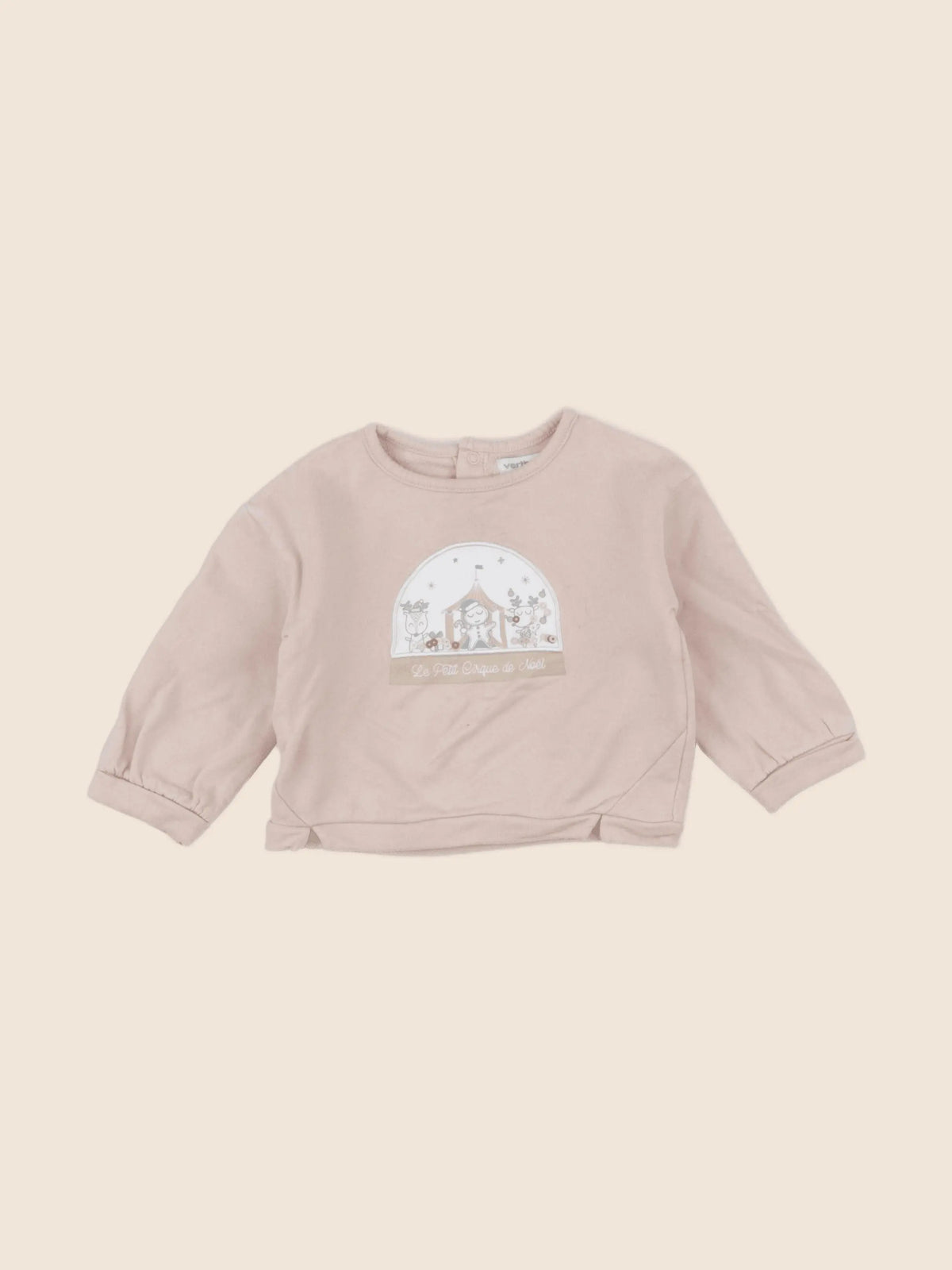 Vertbaudet - sweat rose - 9 mois