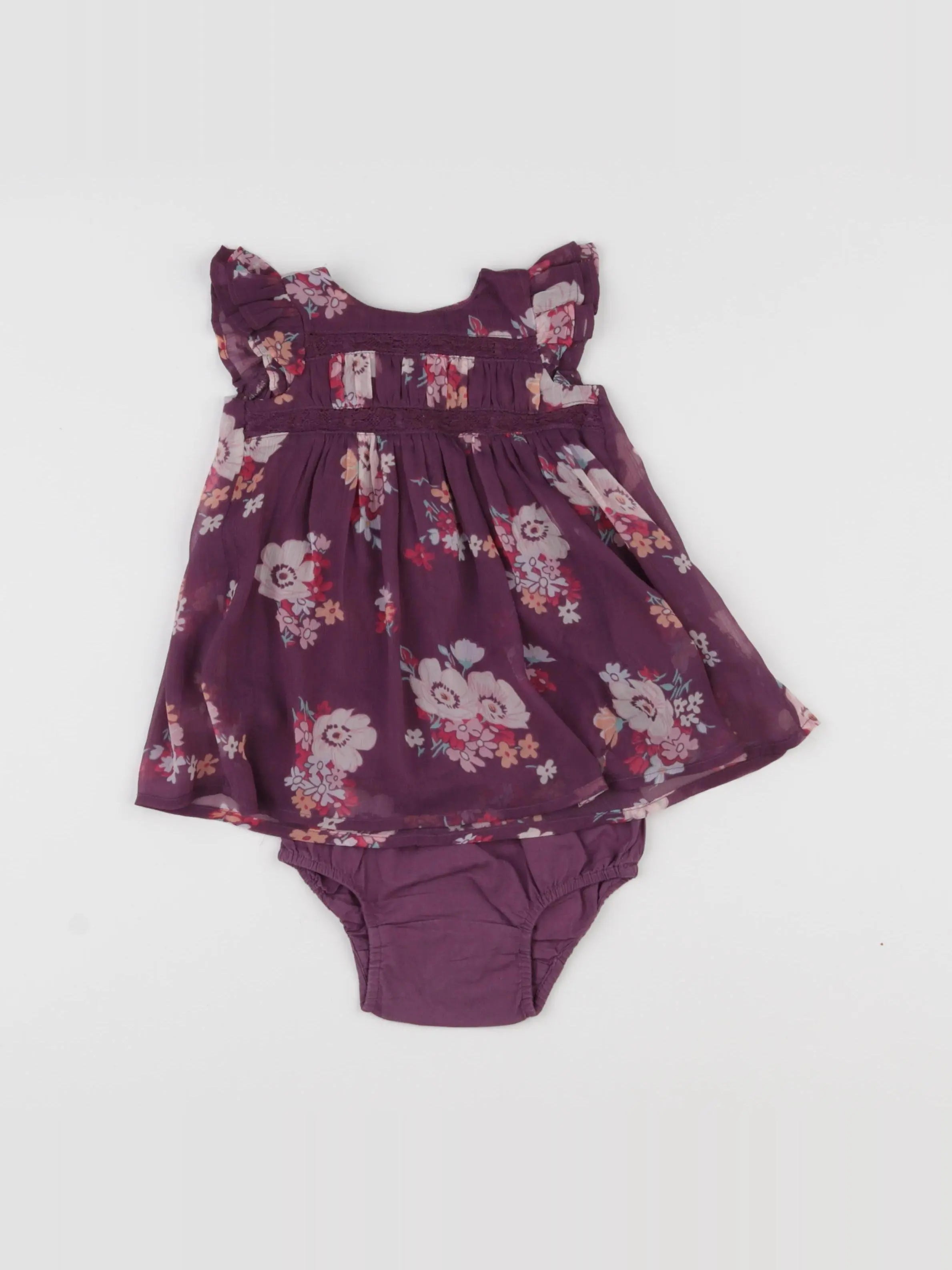 GAP - robe violet - 3/6 mois