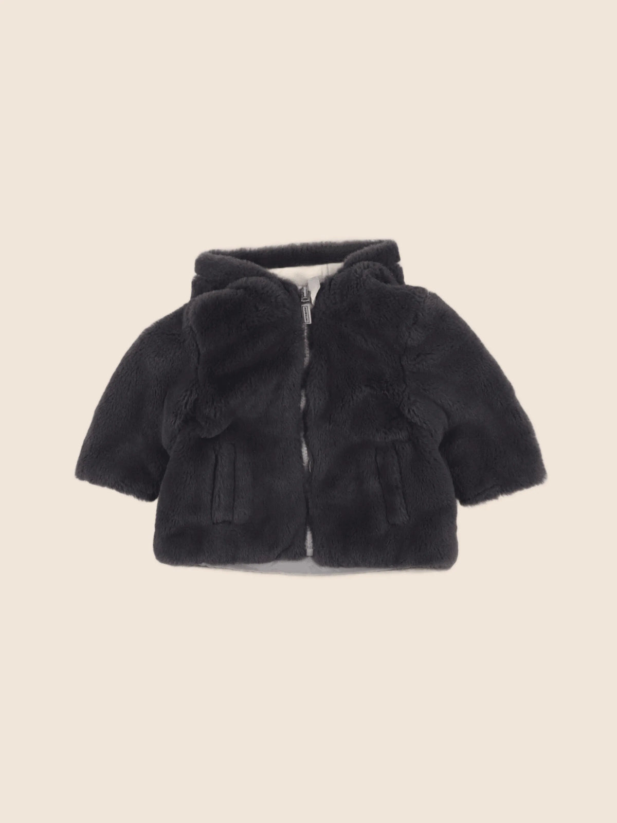 Vertbaudet - manteau réversible gris - 6 mois