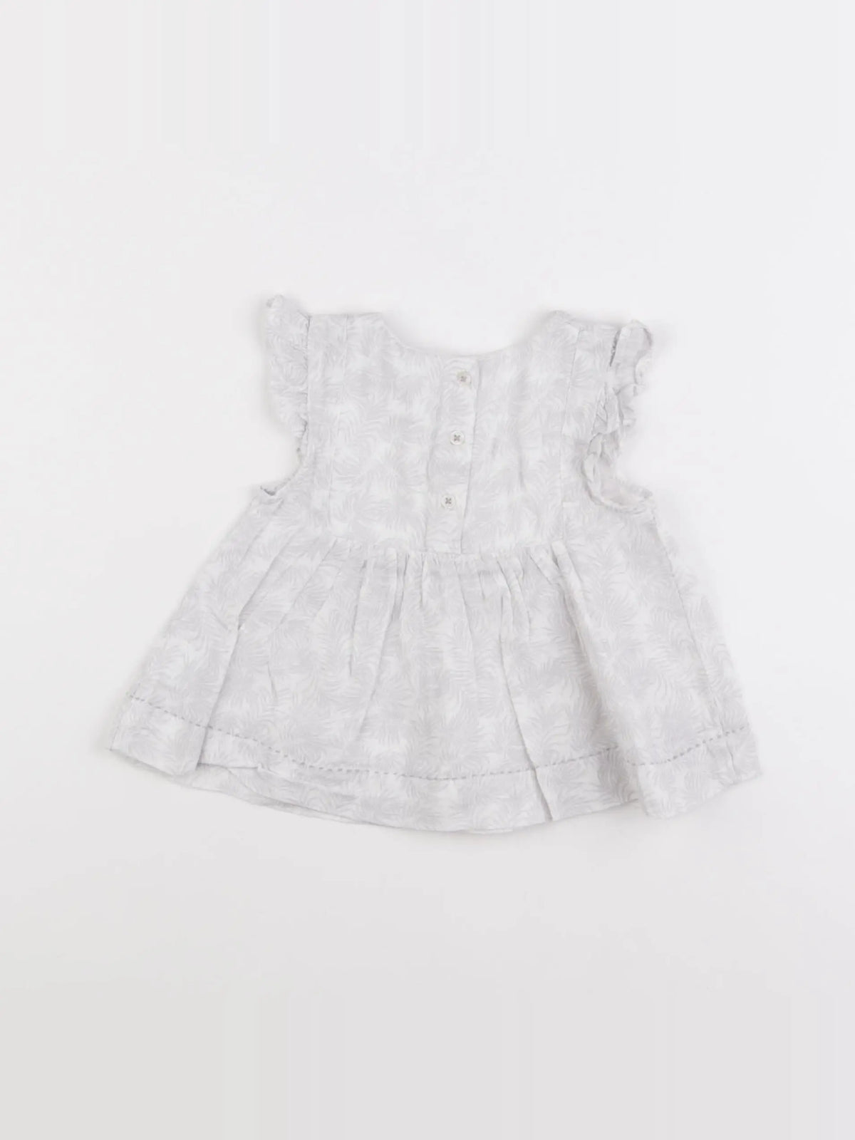 Boutchou - robe blanc, gris - 9 mois