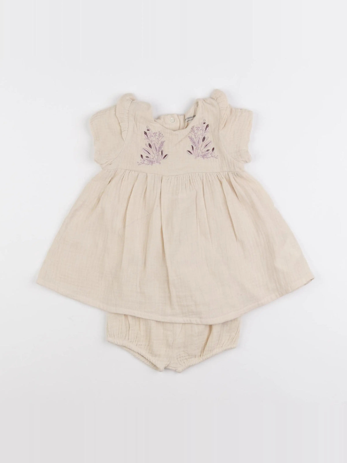 Vertbaudet - robe beige - 6 mois