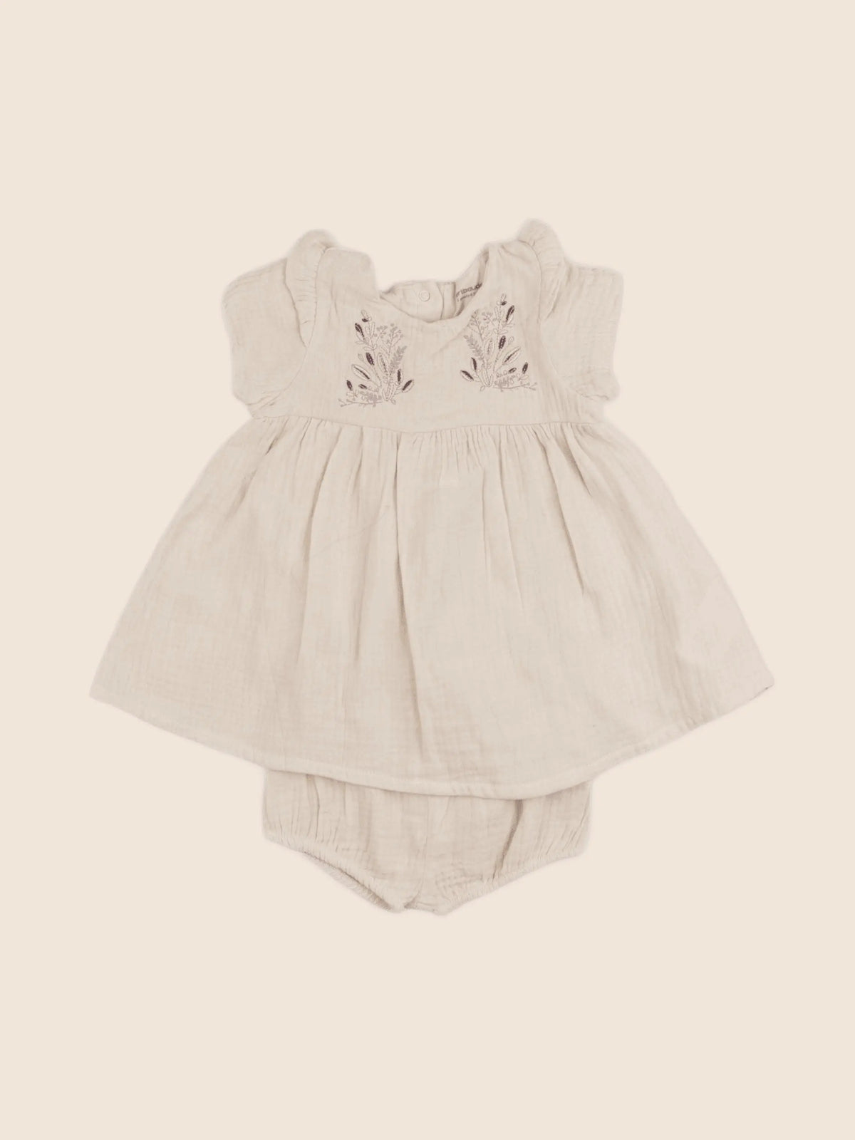 Vertbaudet - robe beige - 6 mois