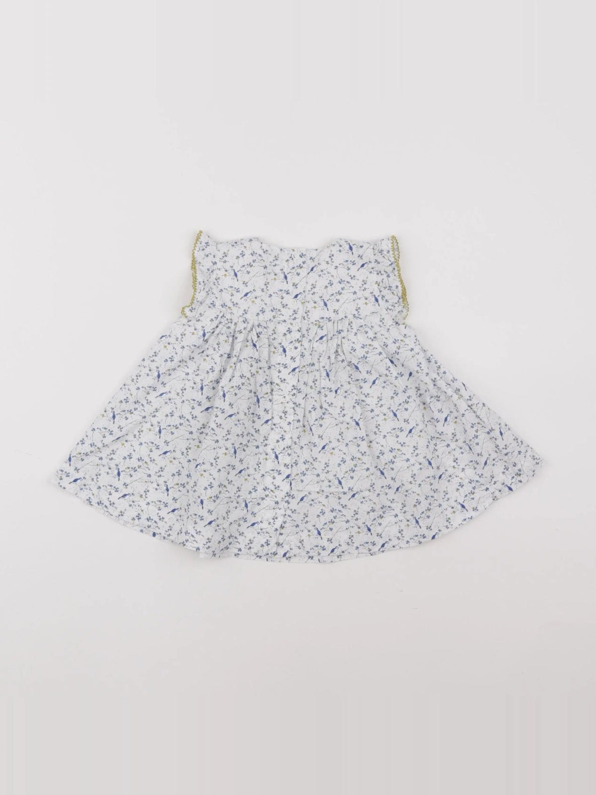 Petit Bateau - robe blanc, bleu - 6 mois