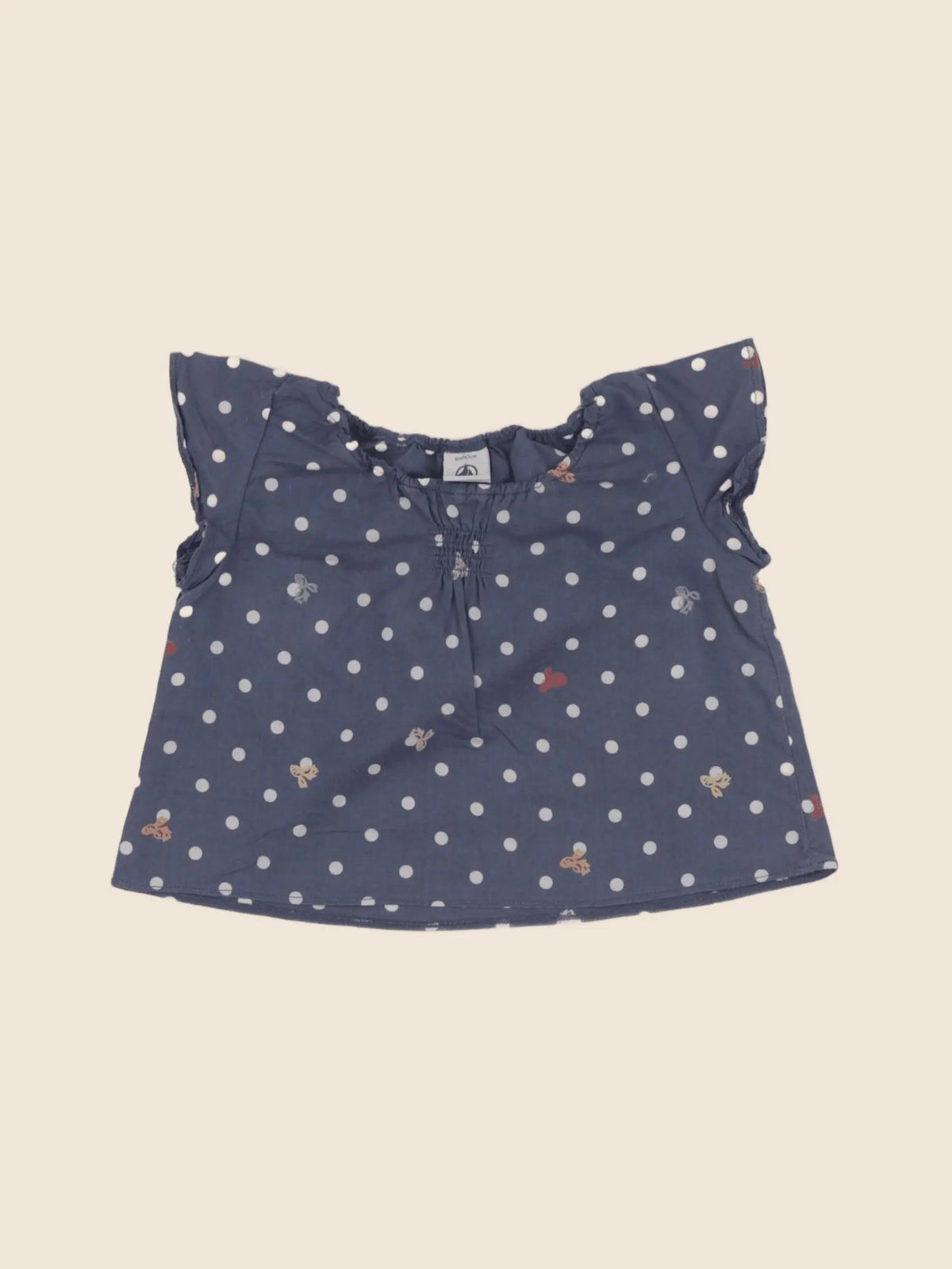 Petit Bateau - blouse bleu - 6 mois