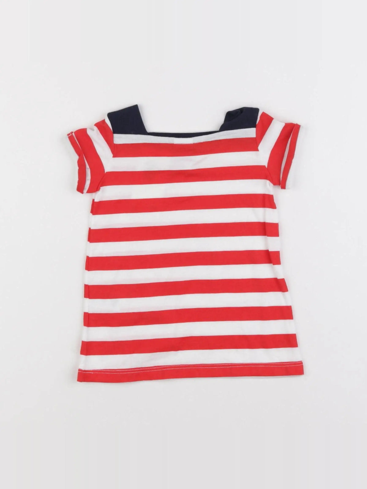 Petit Bateau - robe blanc, rouge - 3 mois