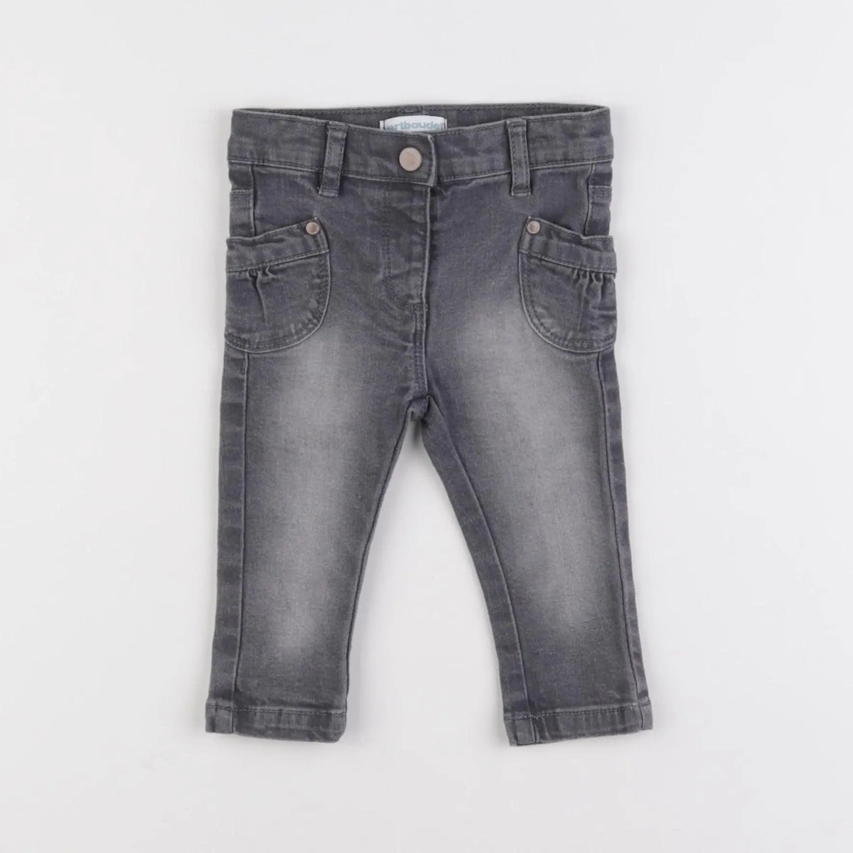 Vertbaudet - jean gris - 6 mois