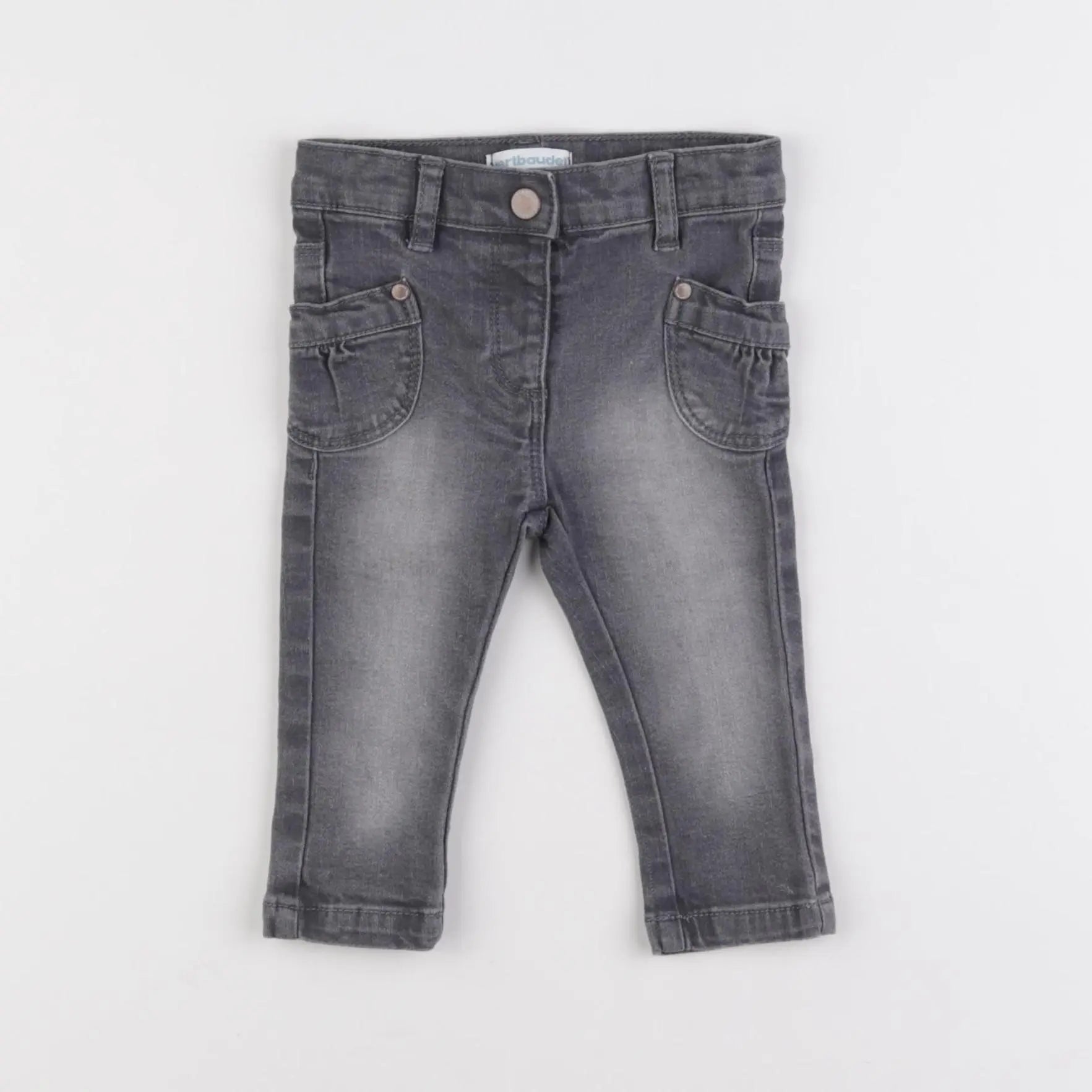 Vertbaudet - jean gris - 6 mois