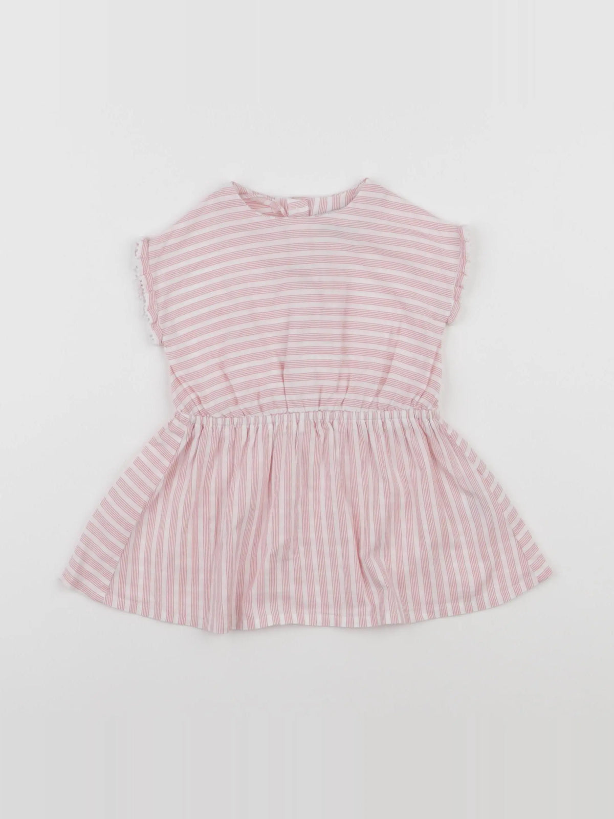 Cyrillus - robe blanc, rose - 6 mois