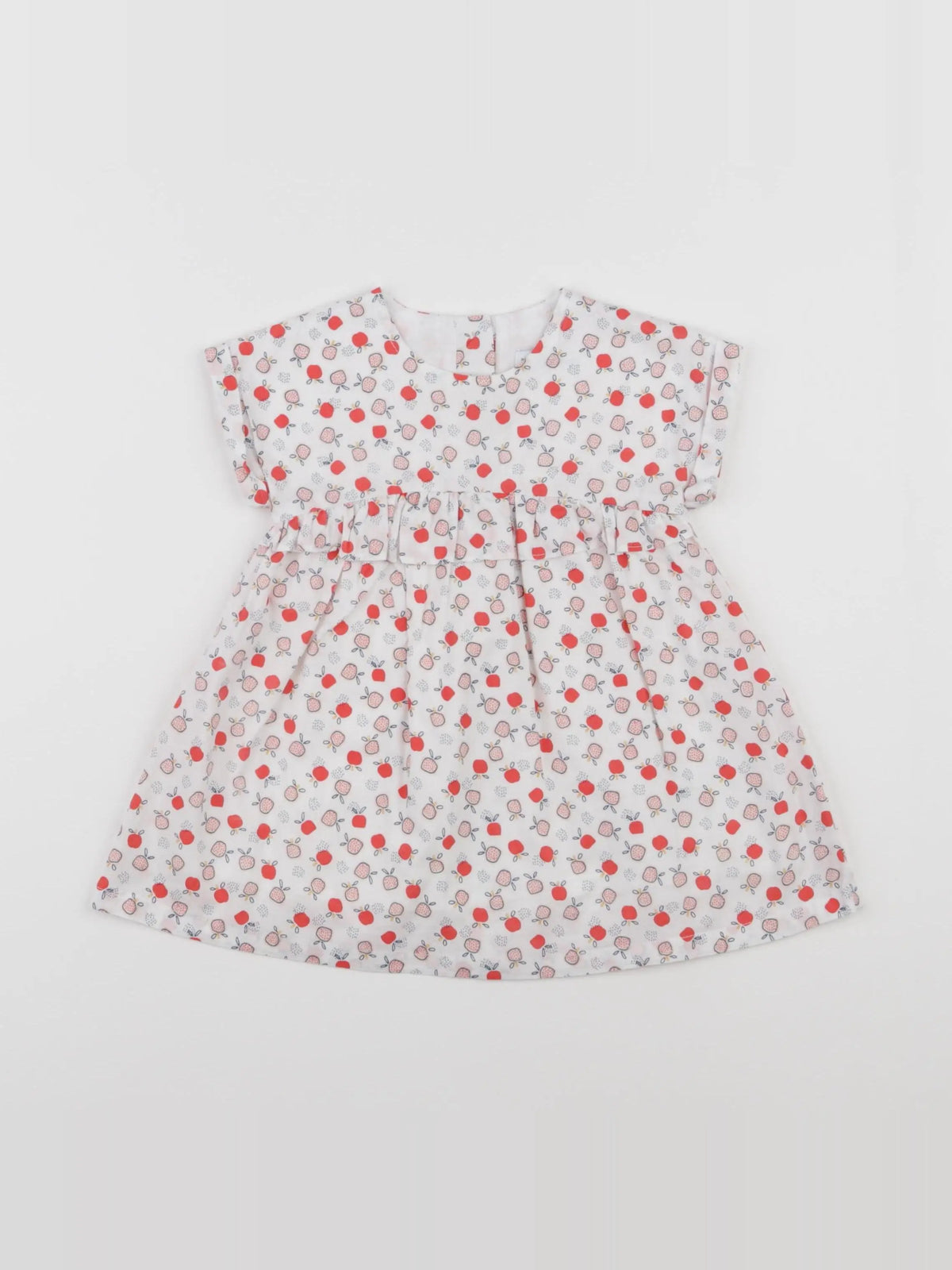 Vertbaudet - robe blanc, rouge - 9 mois
