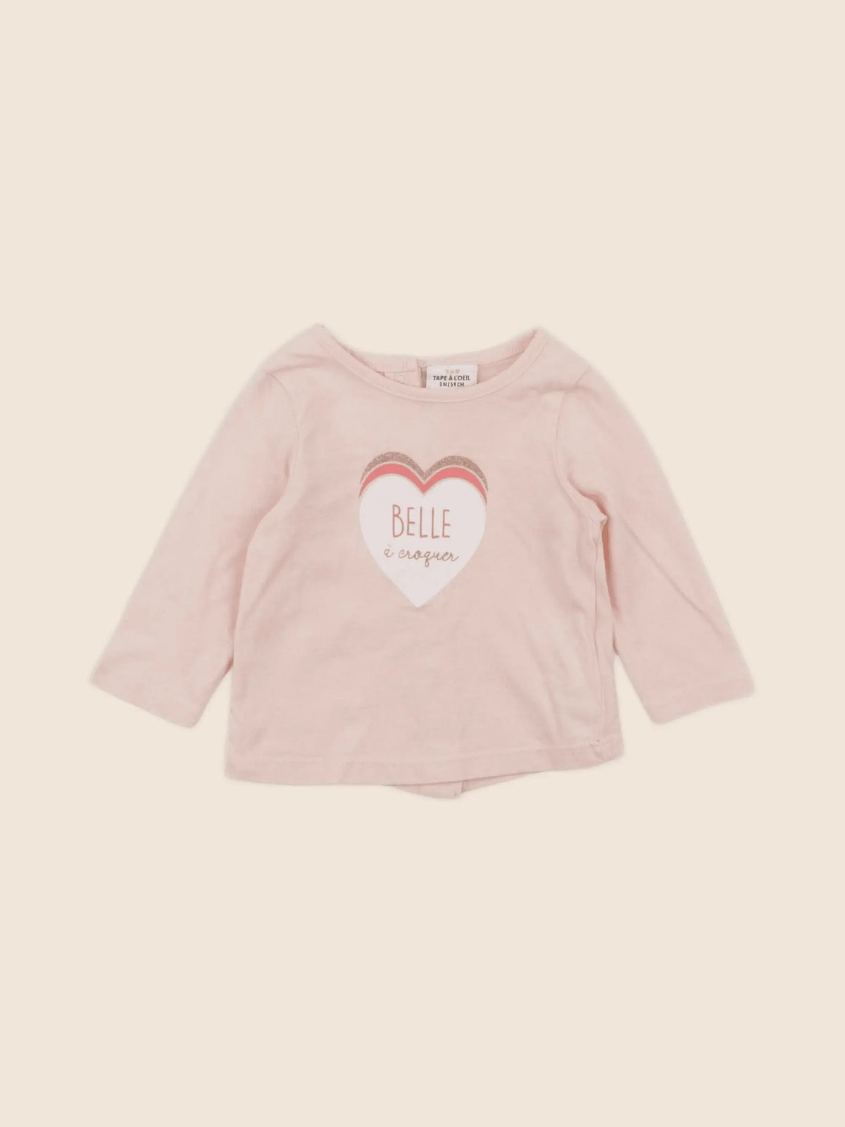 Tape à l'oeil - tee-shirt rose - 3 mois