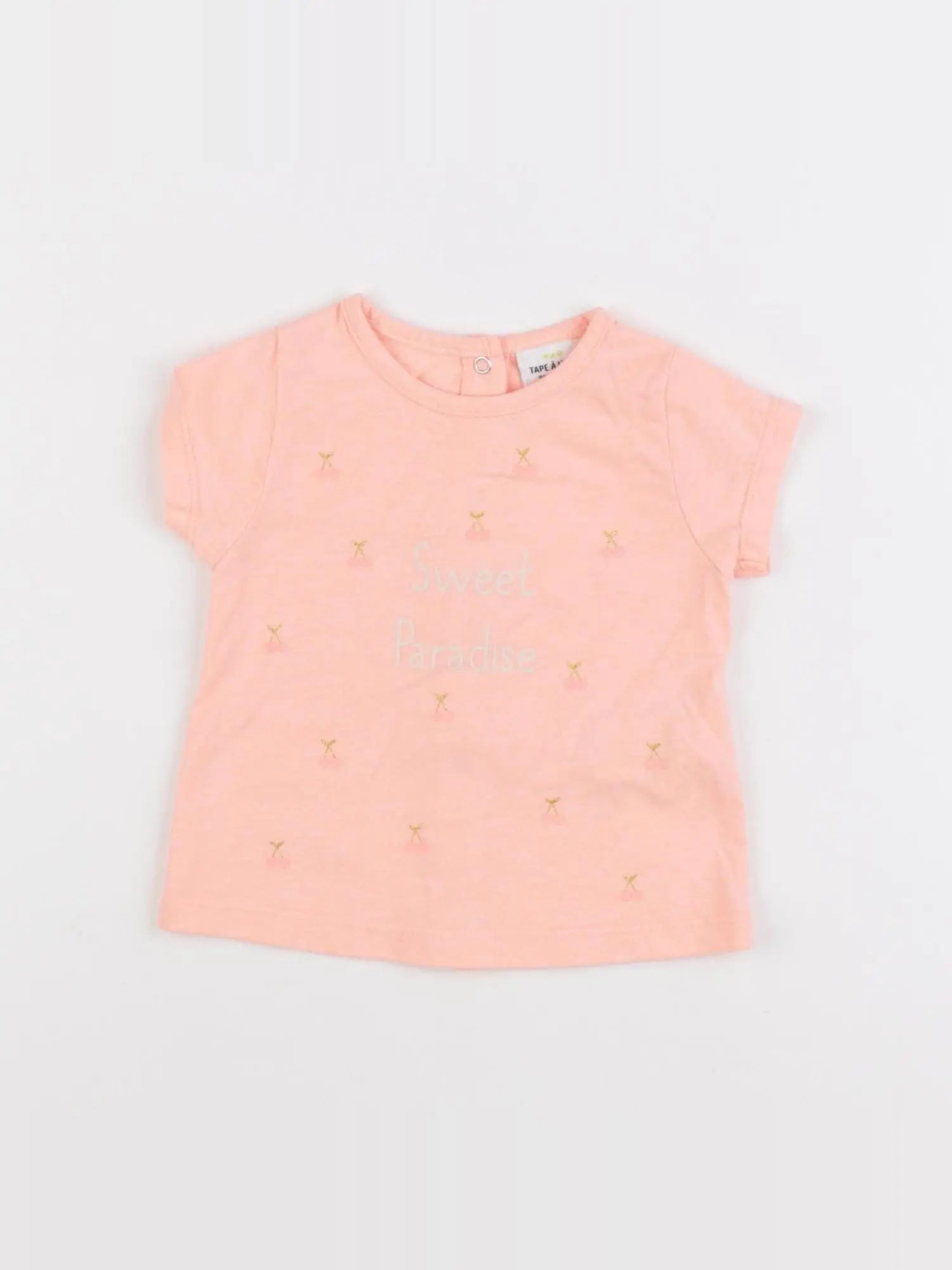 Tape à l'oeil - tee-shirt rose fluo - 3 mois