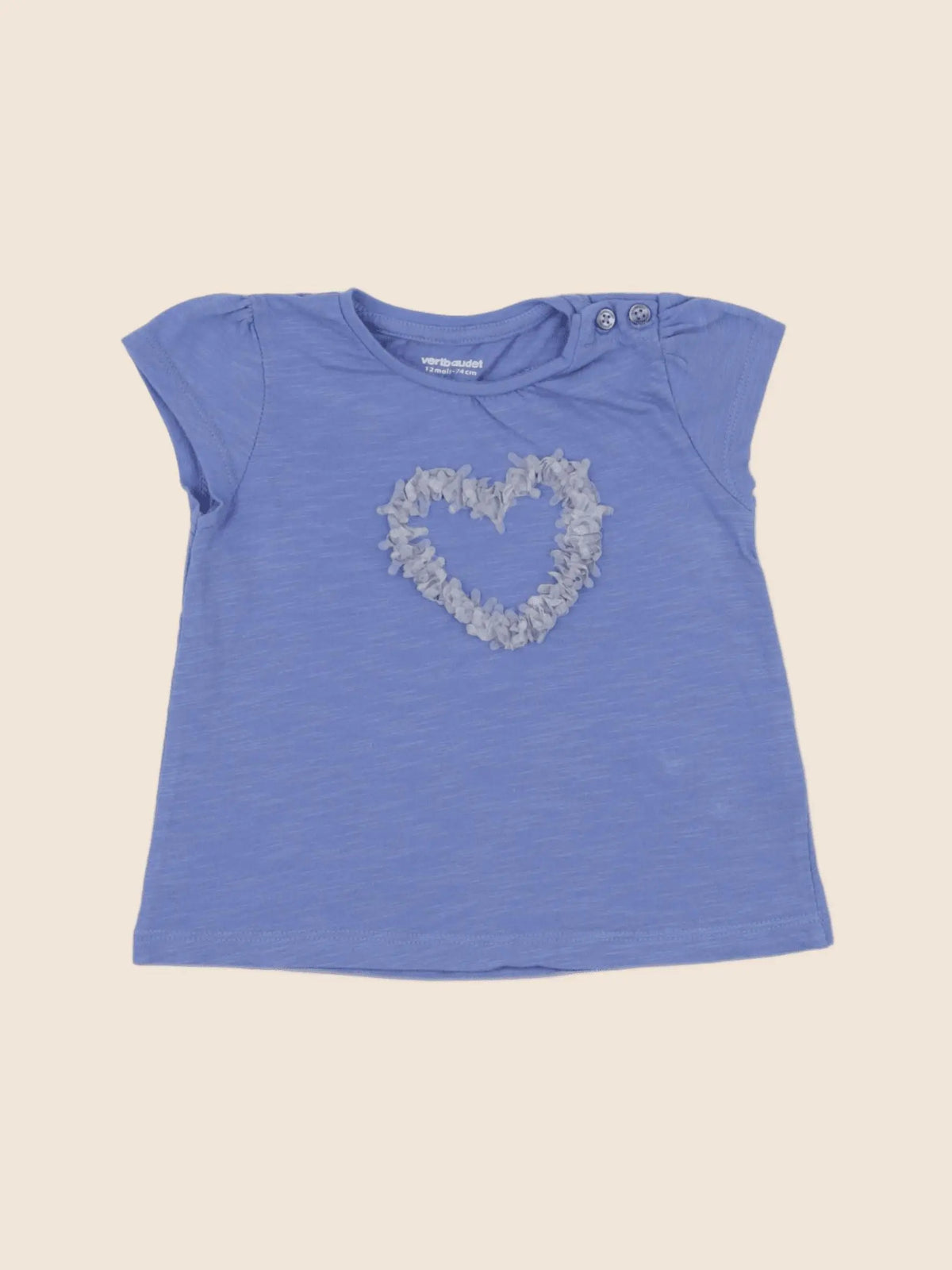 Vertbaudet - tee-shirt bleu - 12 mois