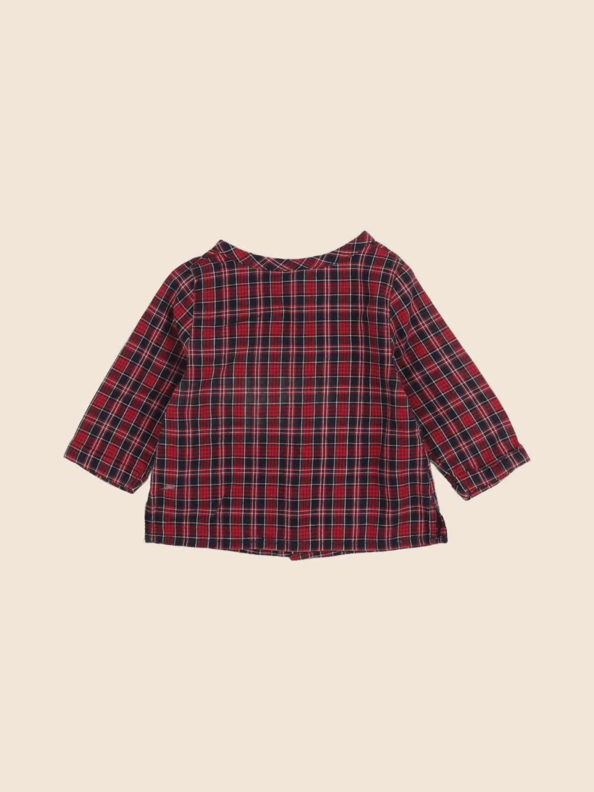 H&M - chemise bleu, rouge - 1/3 mois