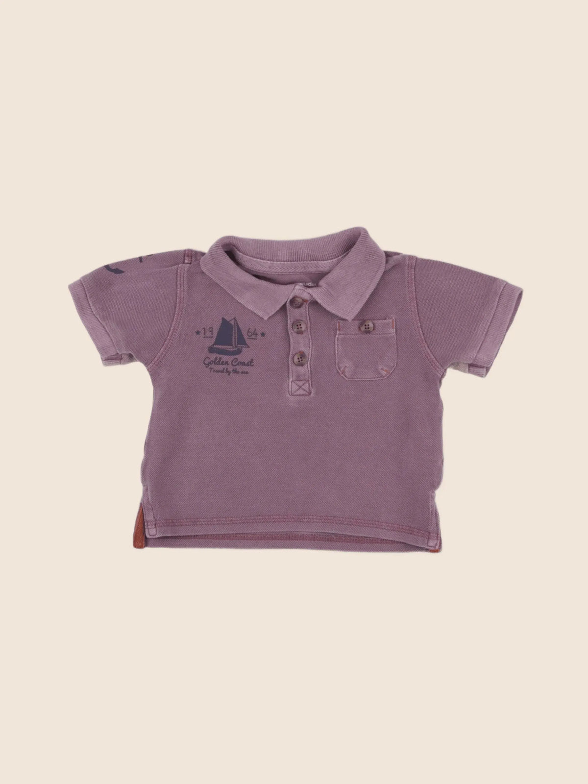 Vertbaudet - polo violet - 12 mois