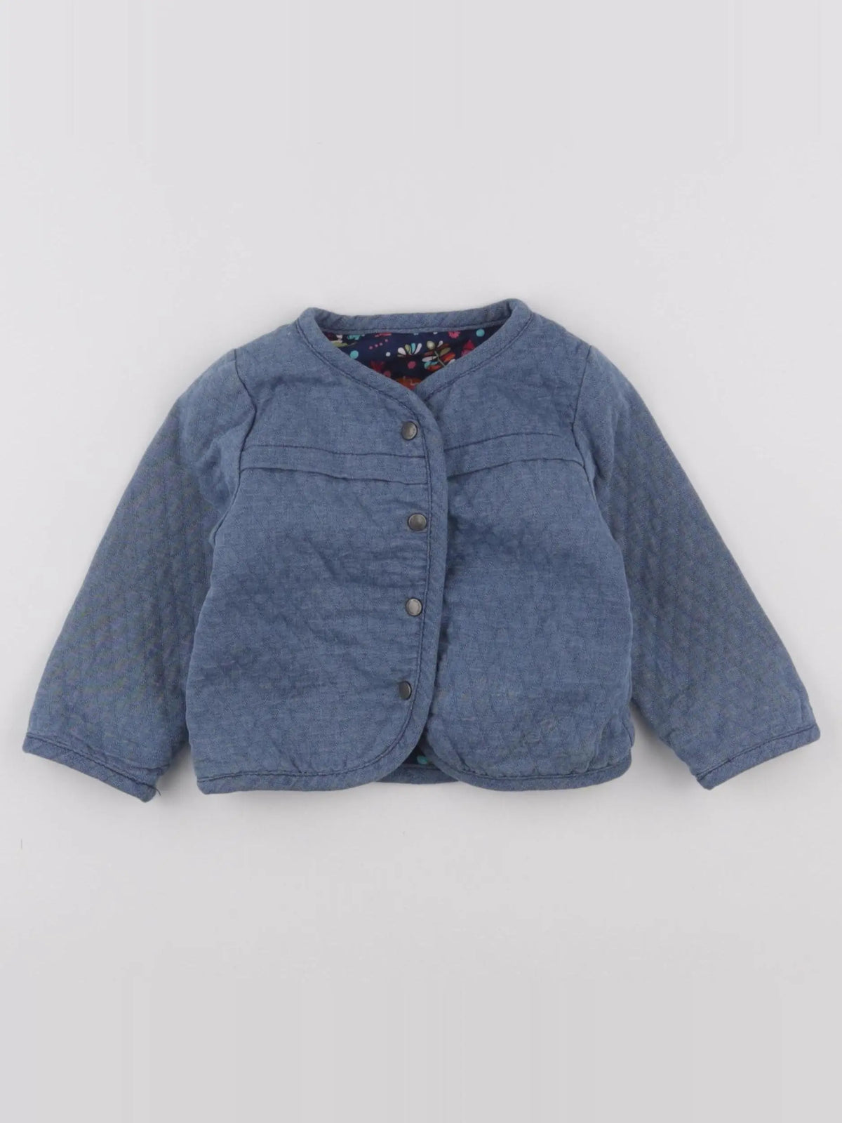 Vertbaudet - veste réversible bleu - 6 mois