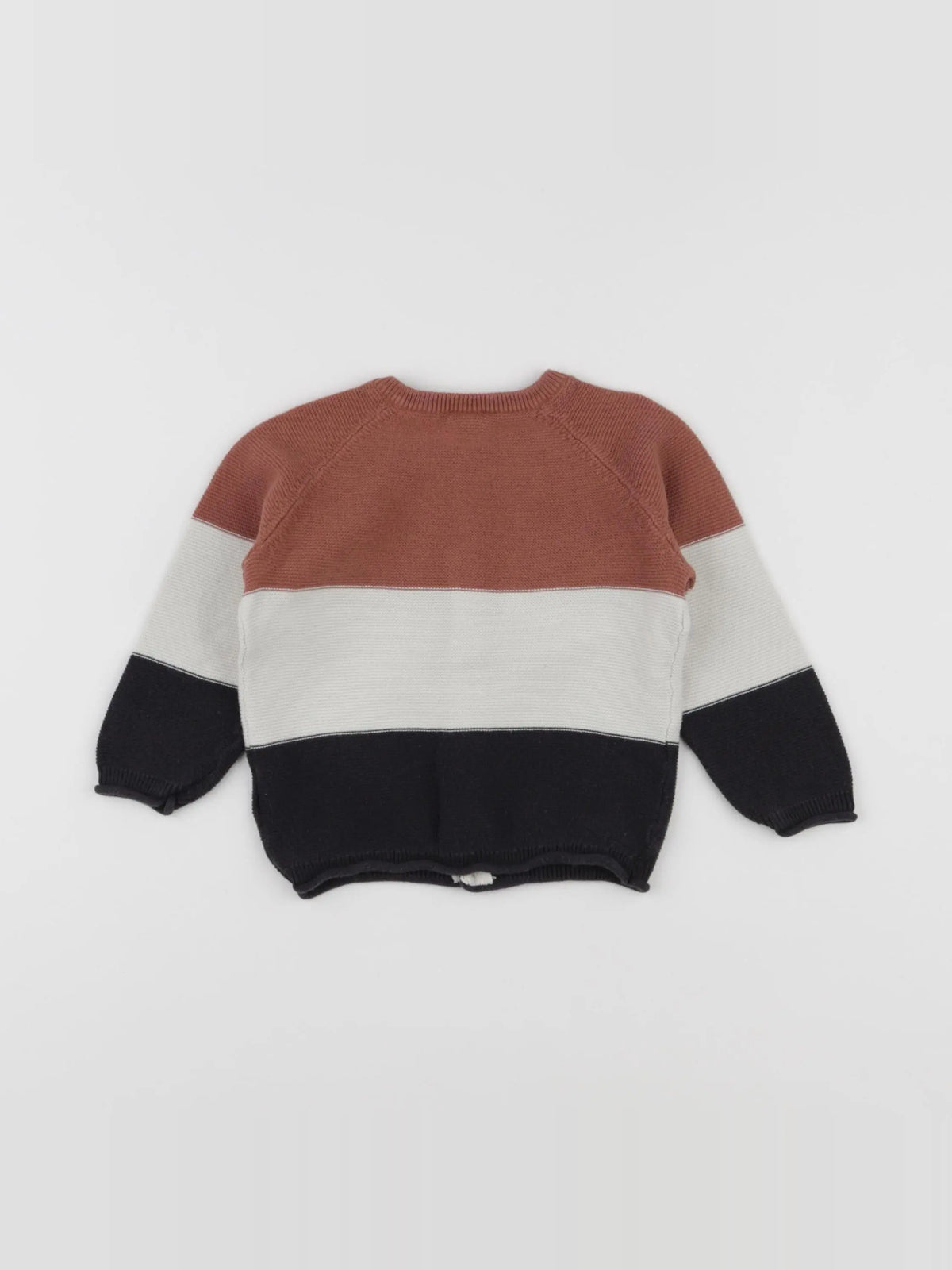 H&M - gilet marron, gris - 6/9 mois