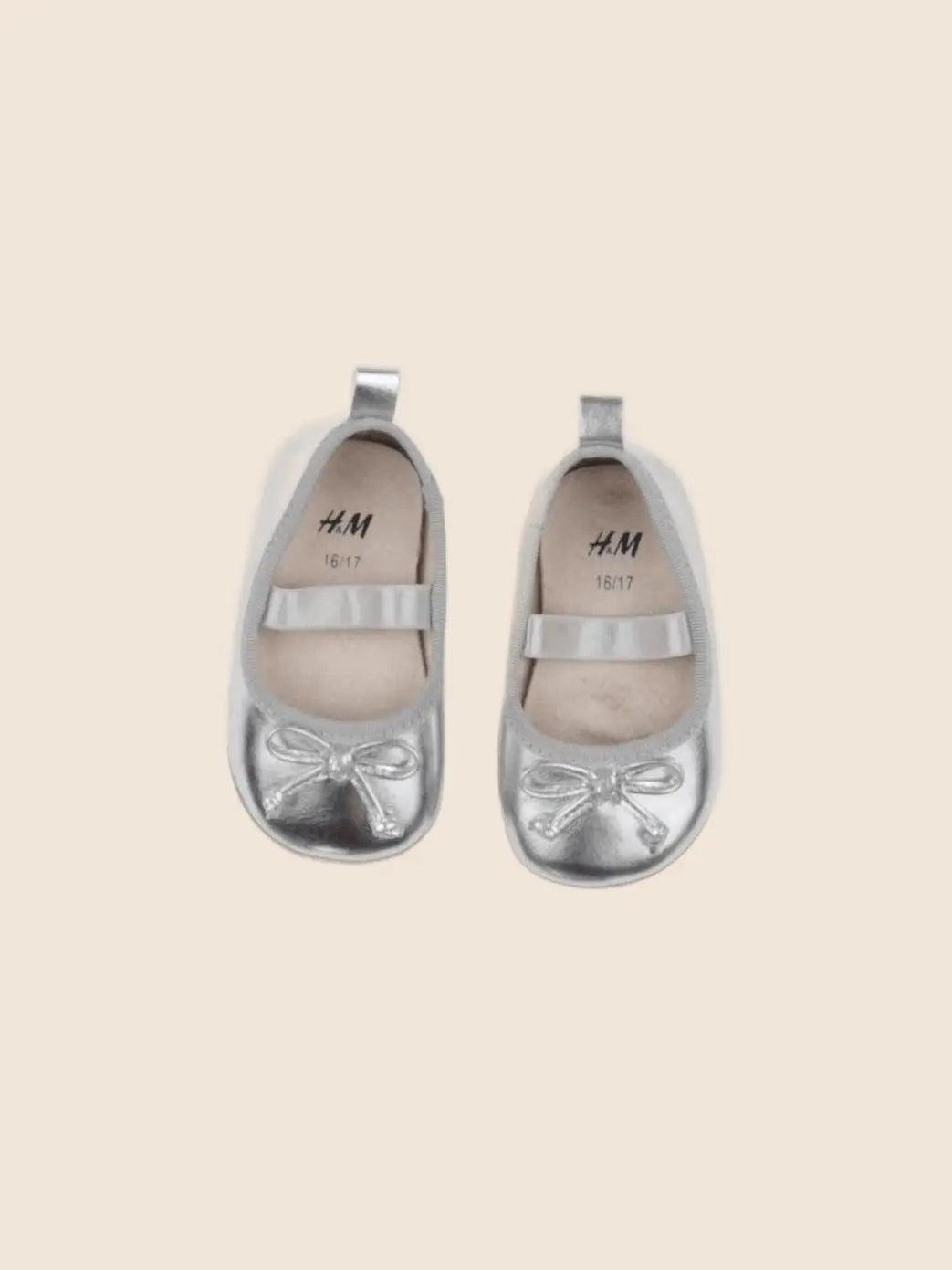 H&M - chaussons argent - pointure 16/17