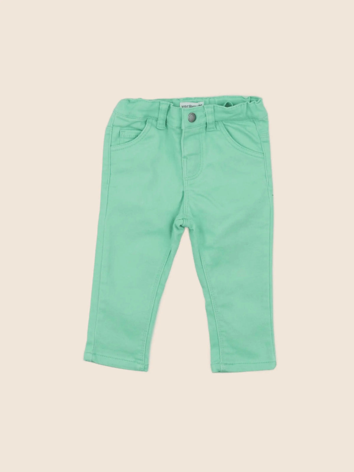 Vertbaudet - pantalon vert - 12 mois