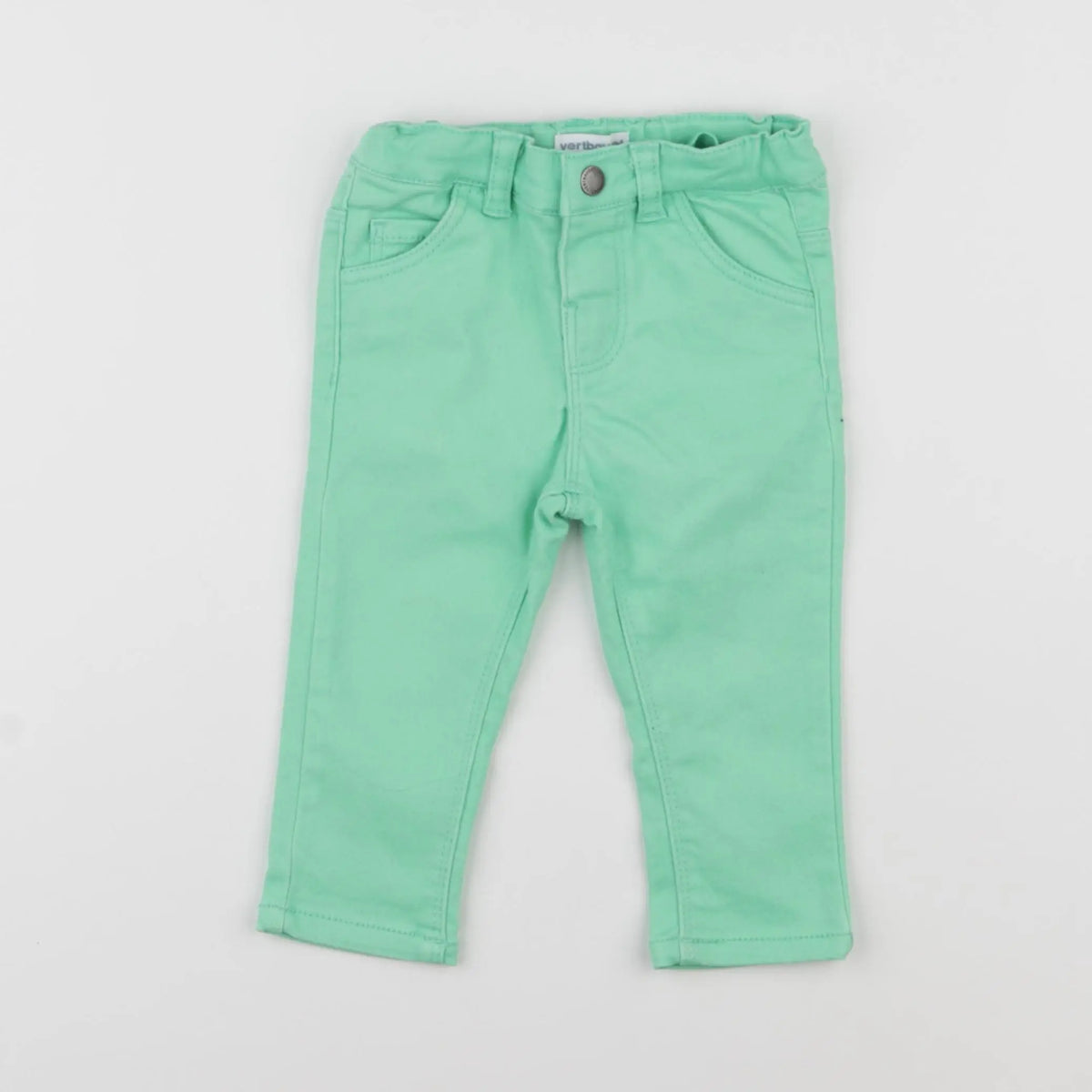 Vertbaudet - pantalon vert - 12 mois