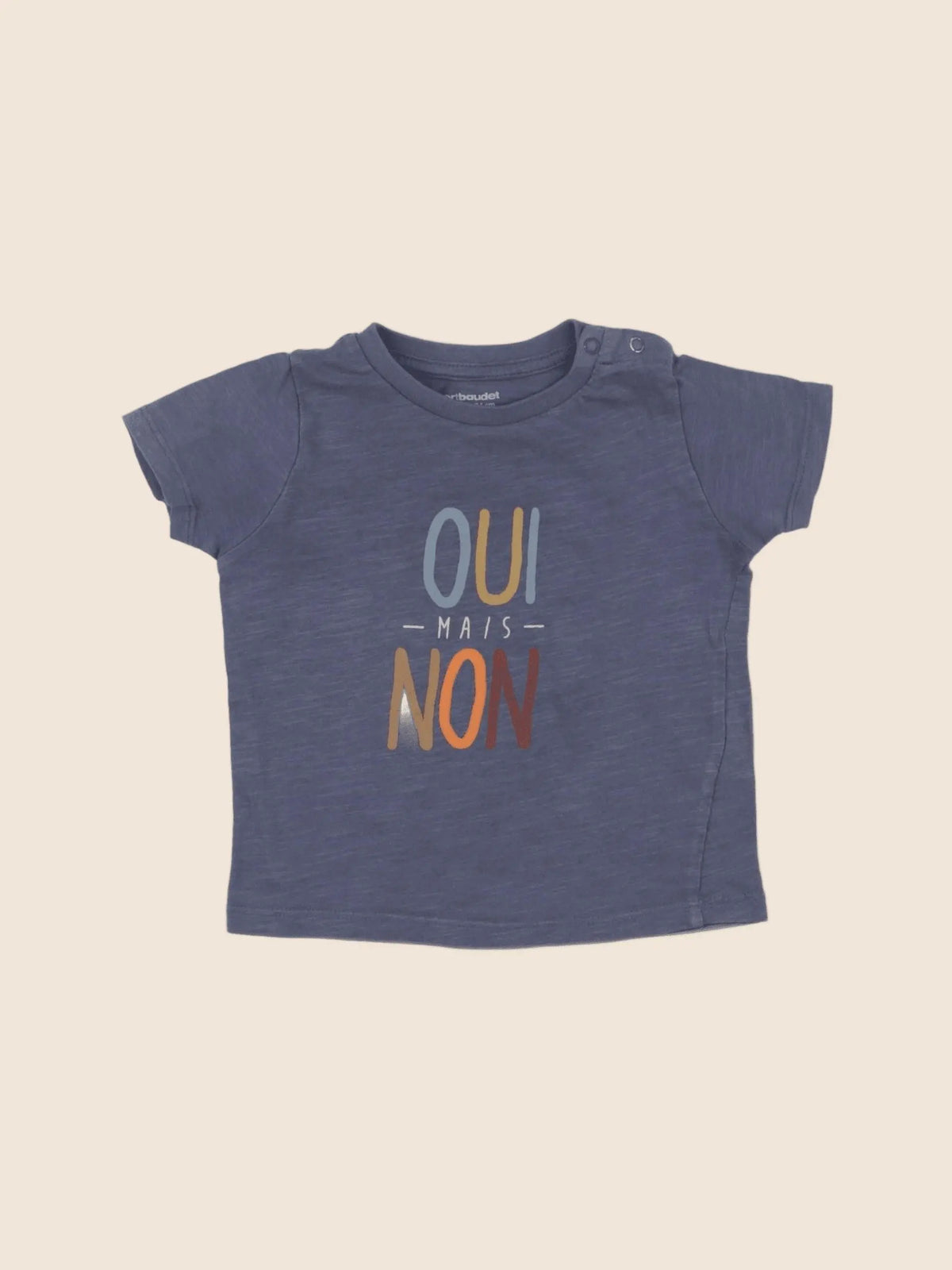 Vertbaudet - tee-shirt bleu - 12 mois