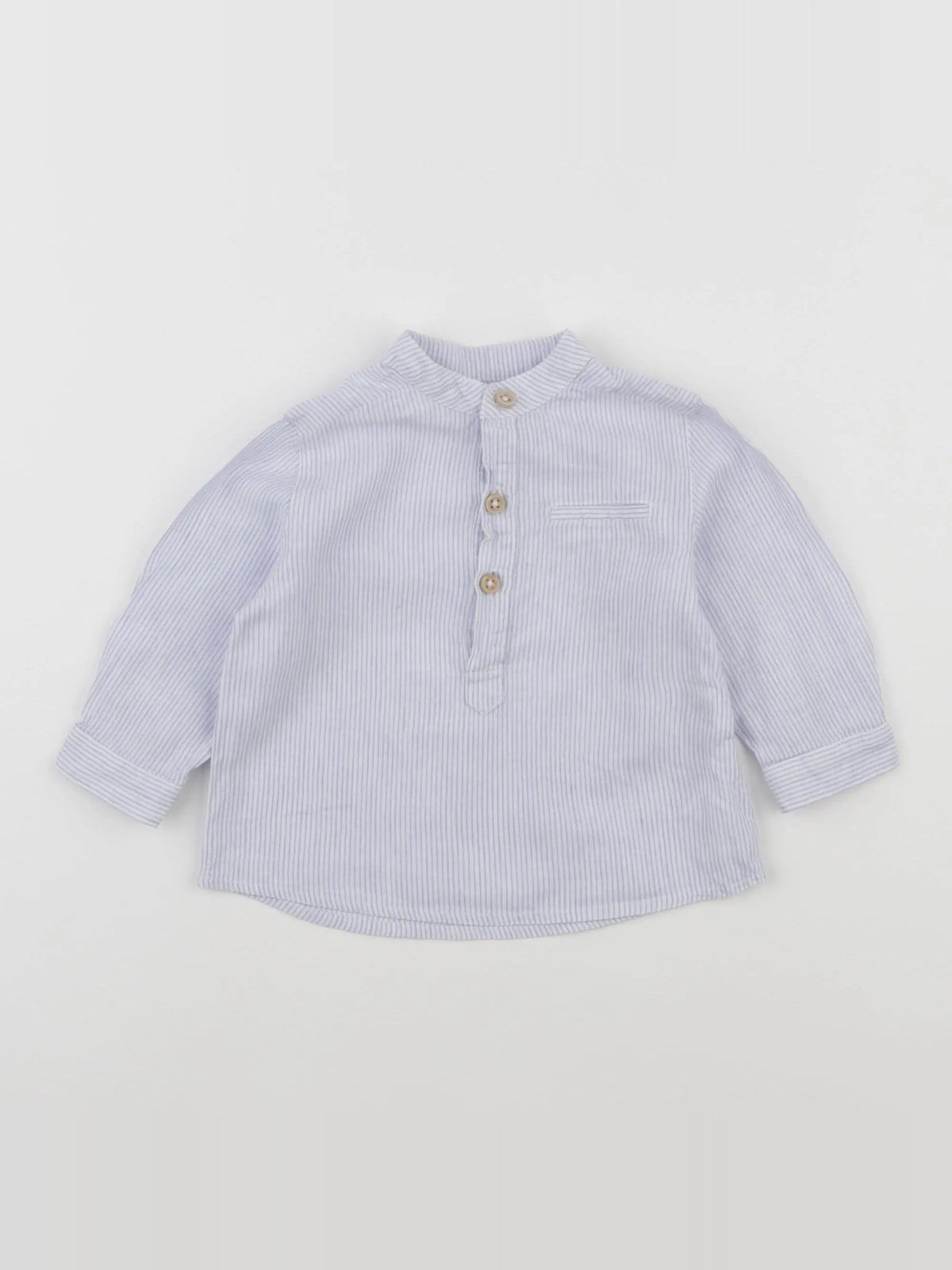 Boutchou - chemise blanc, bleu - 6 mois