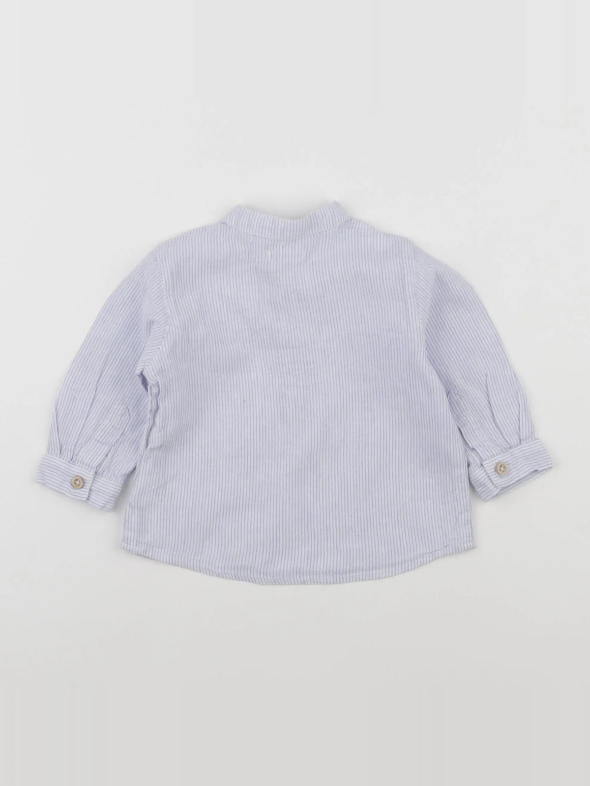 Boutchou - chemise blanc, bleu - 6 mois