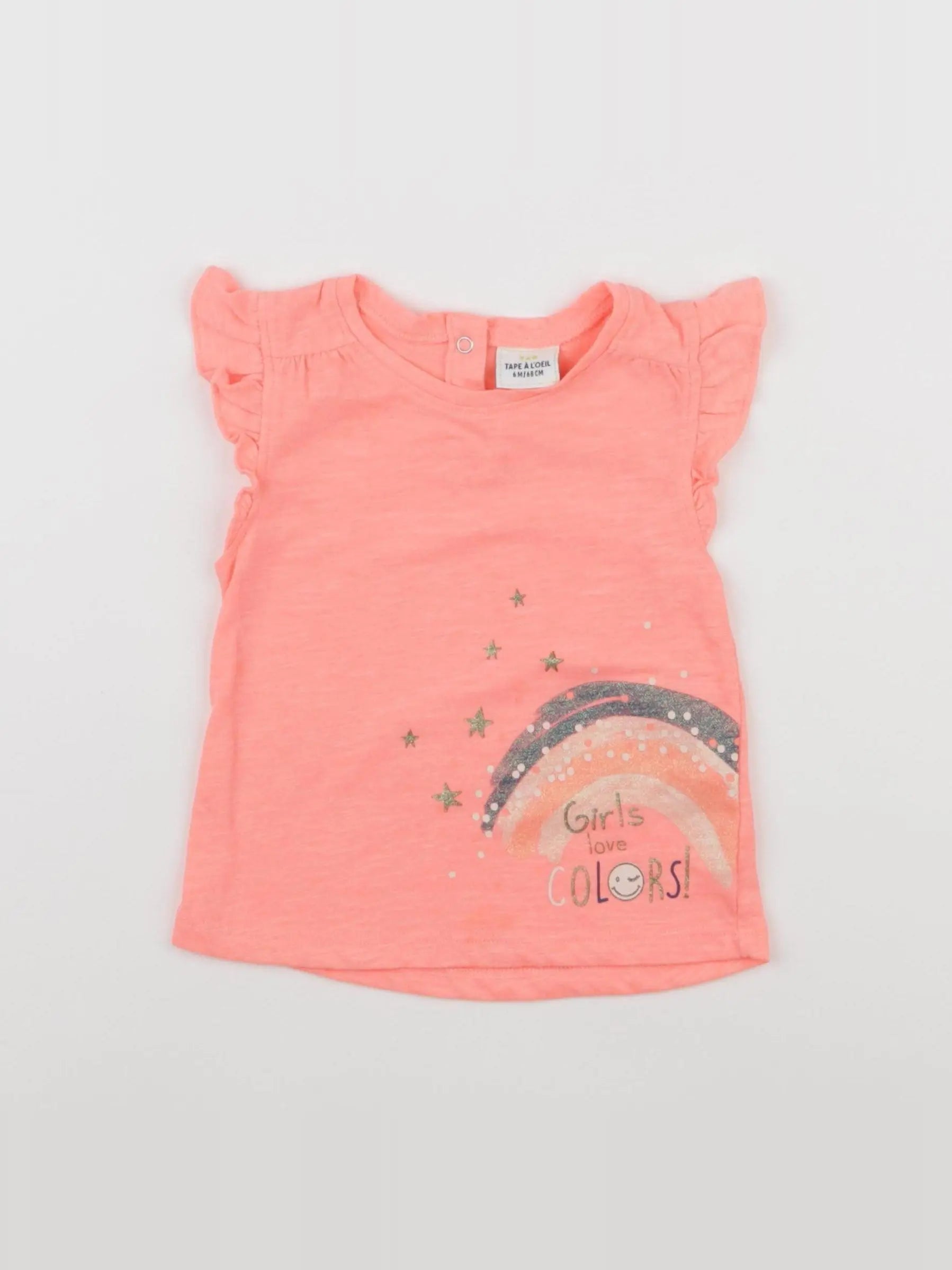 Tape à l'oeil - tee-shirt orange - 6 mois