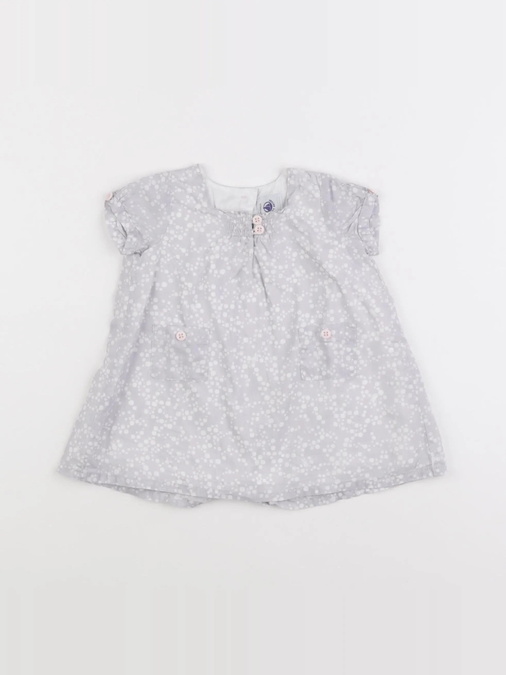 Petit Bateau - robe gris - 3 mois