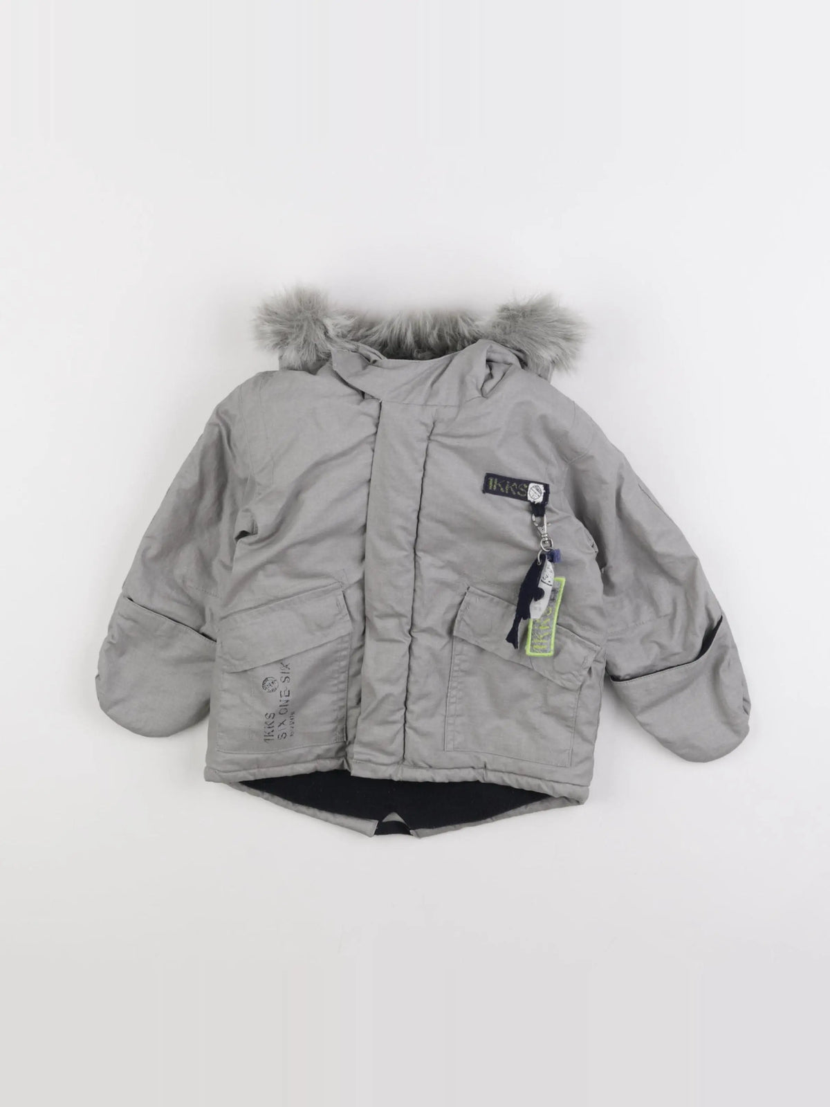 IKKS - parka gris, argent - 6 mois