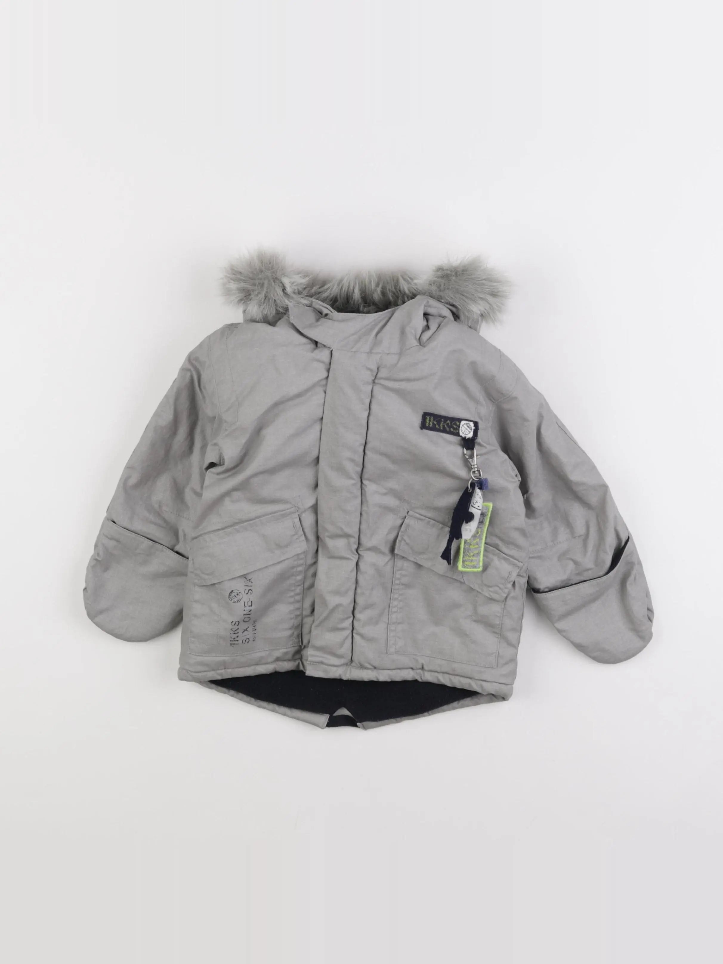 IKKS - parka gris, argent - 6 mois