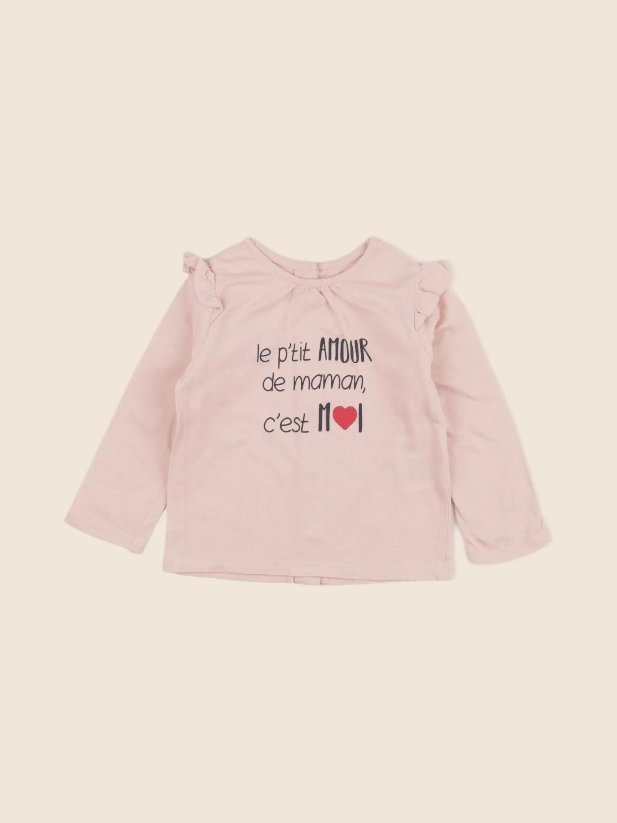 Vertbaudet - tee-shirt rose - 9 mois