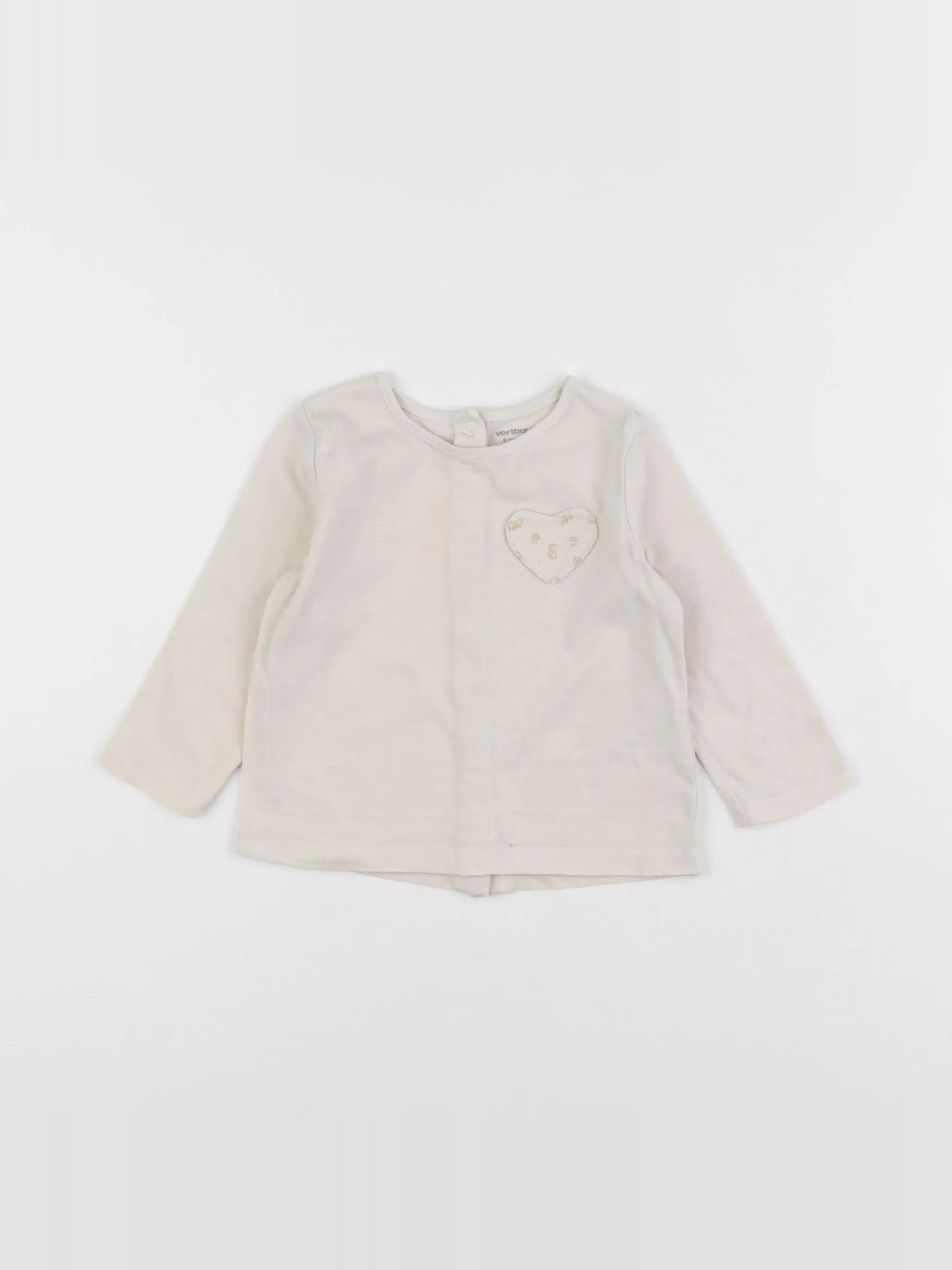 Vertbaudet - tee-shirt beige - 9 mois